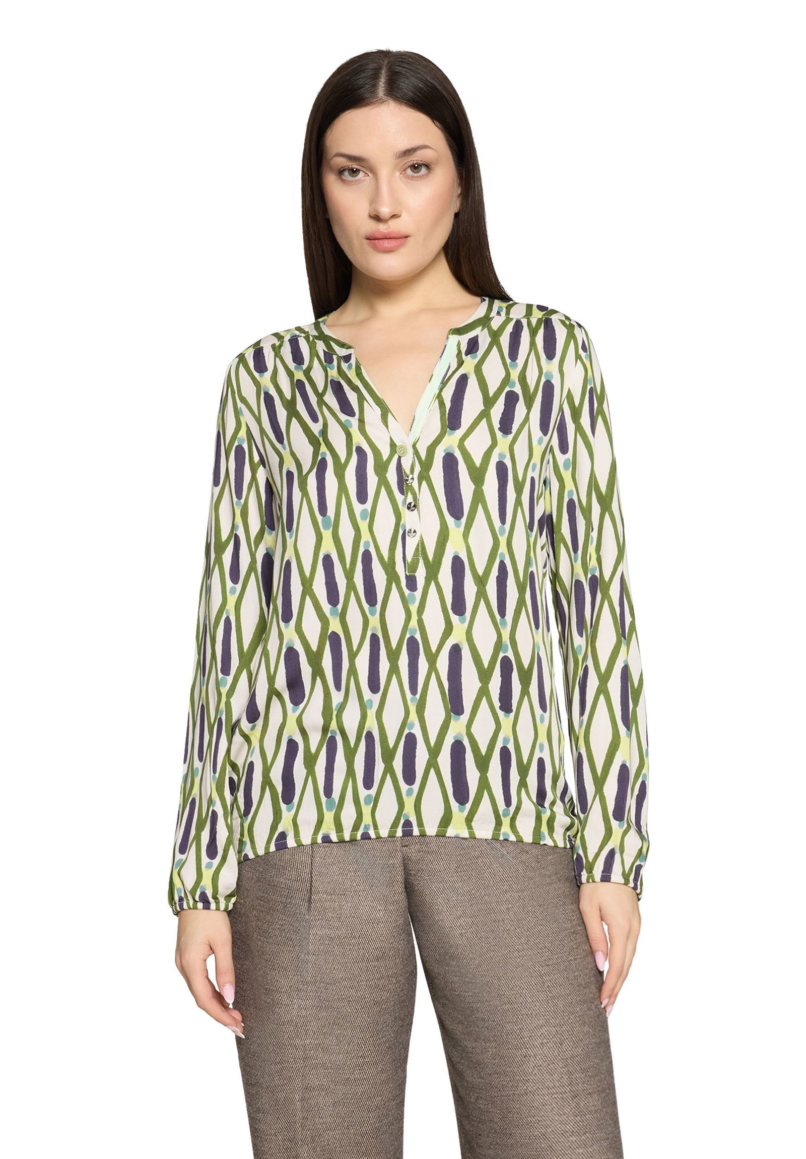 Cartoon |  Cartoon Druckbluse  | 36 | green/blue