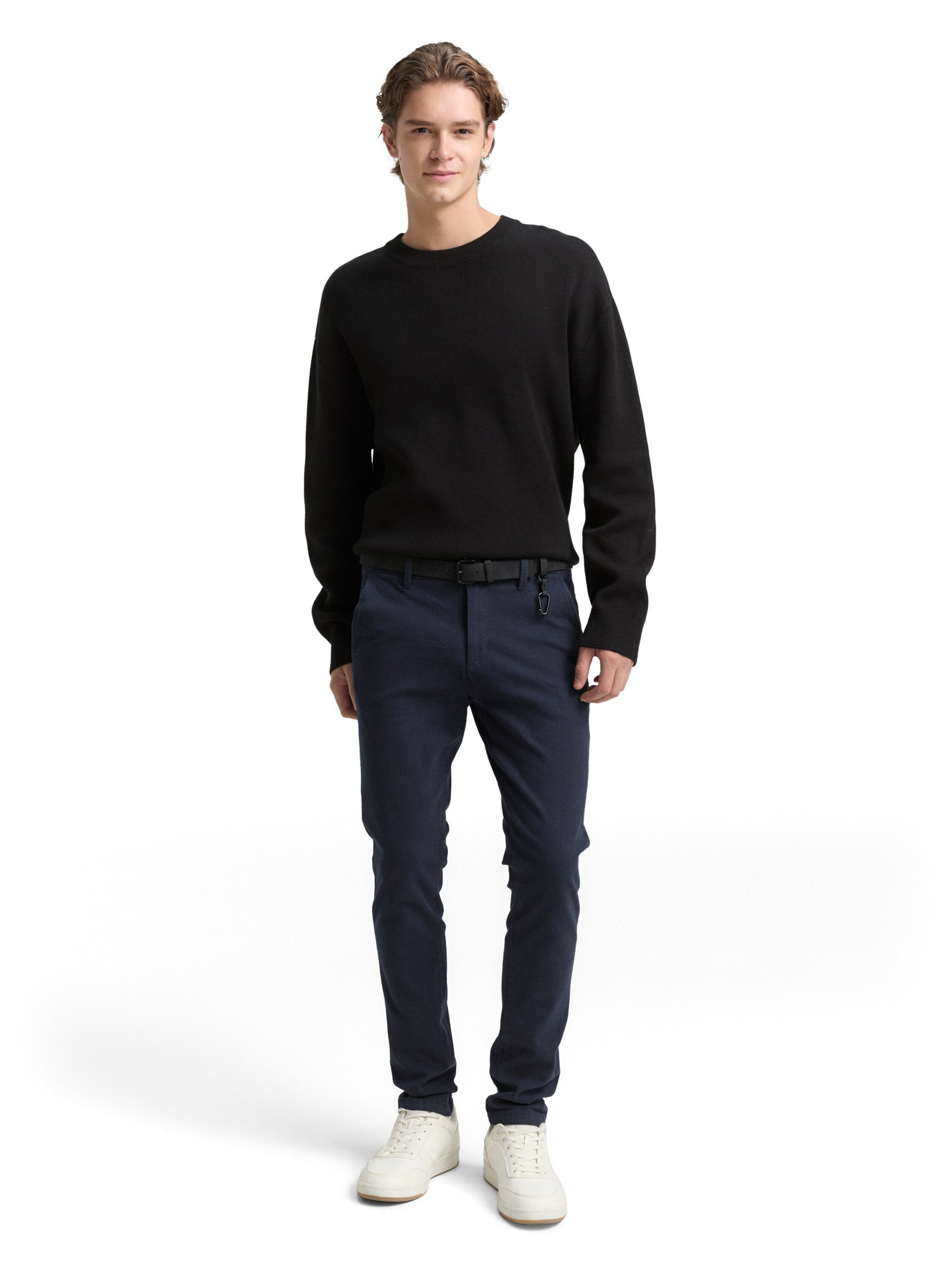 structured straight chino, navy dobby yarn dye #5