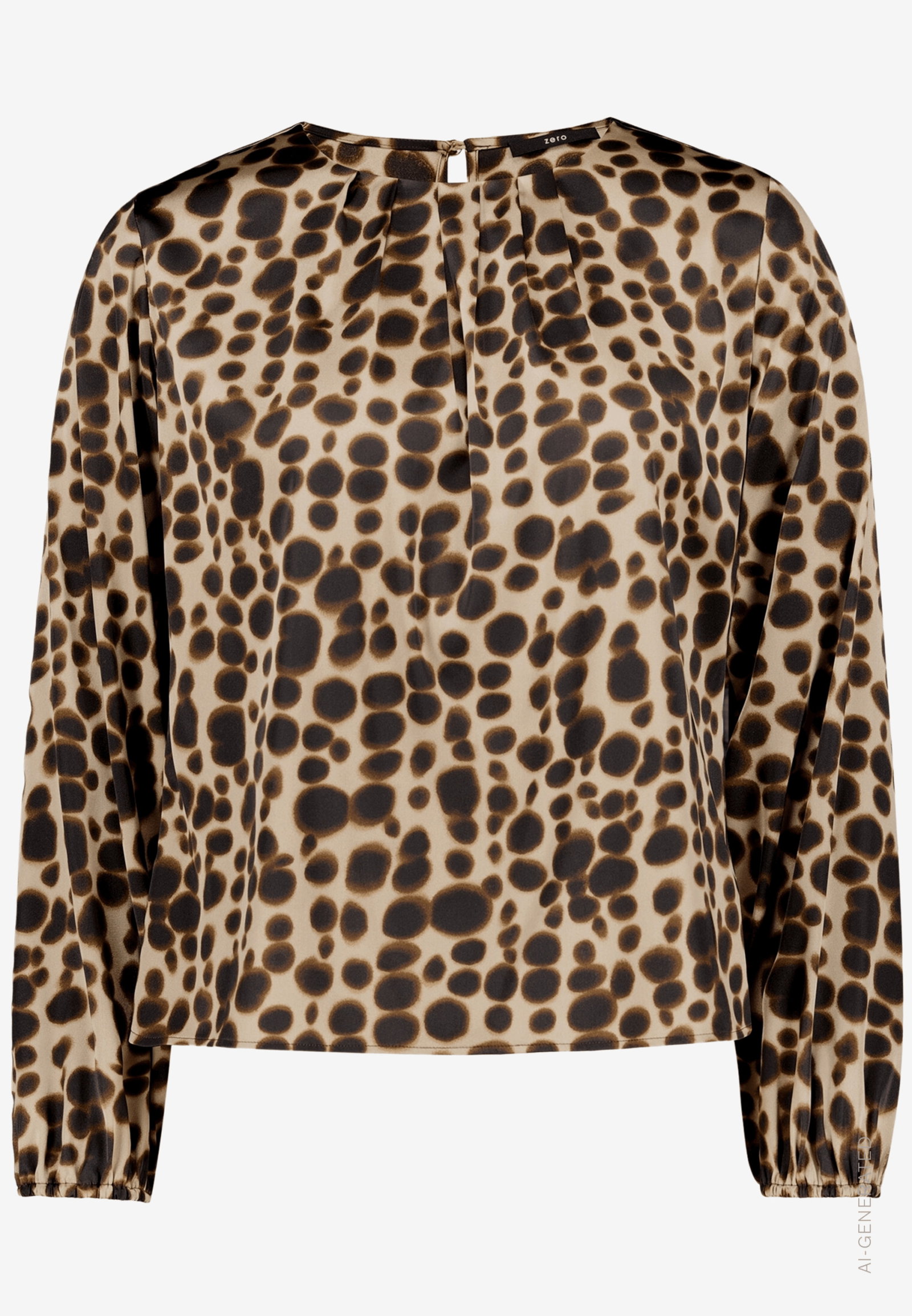 Bluse Kurz 1/1 Arm, Beige/Brown #1