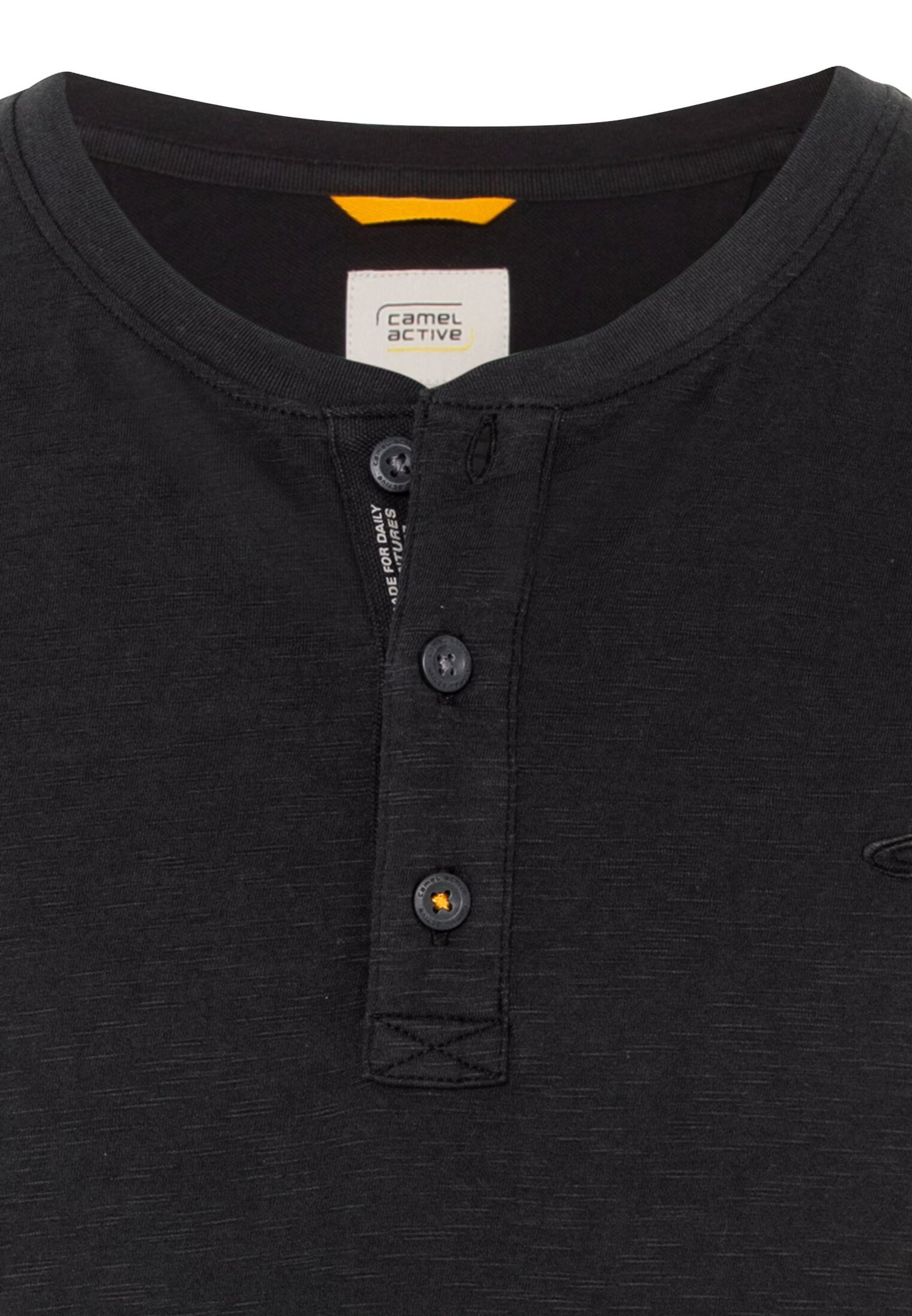 Camel Active Kurzarm Henleyshirt aus reiner Baumwolle