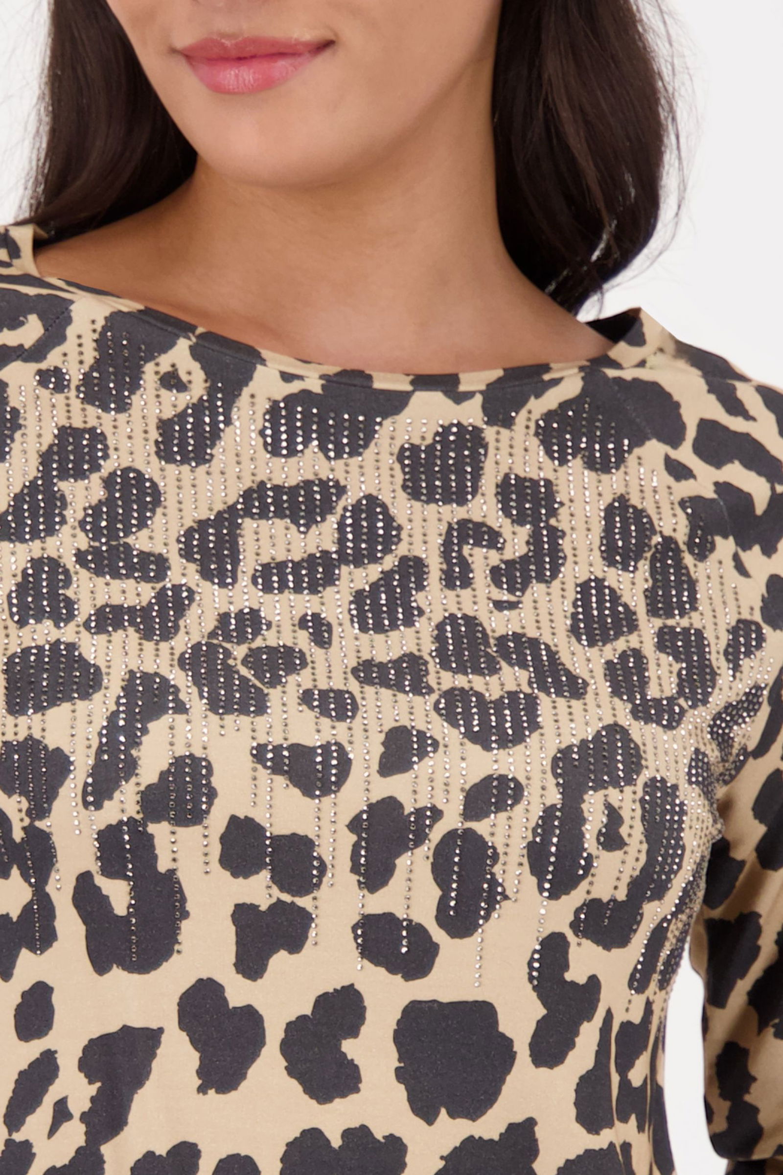 Monari | Pullover, cognac gemustert | 42
