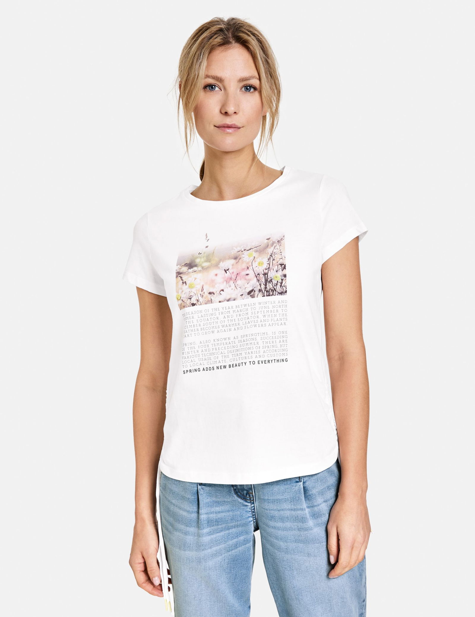 T-Shirt mit seitlichen Raffungen GOTS