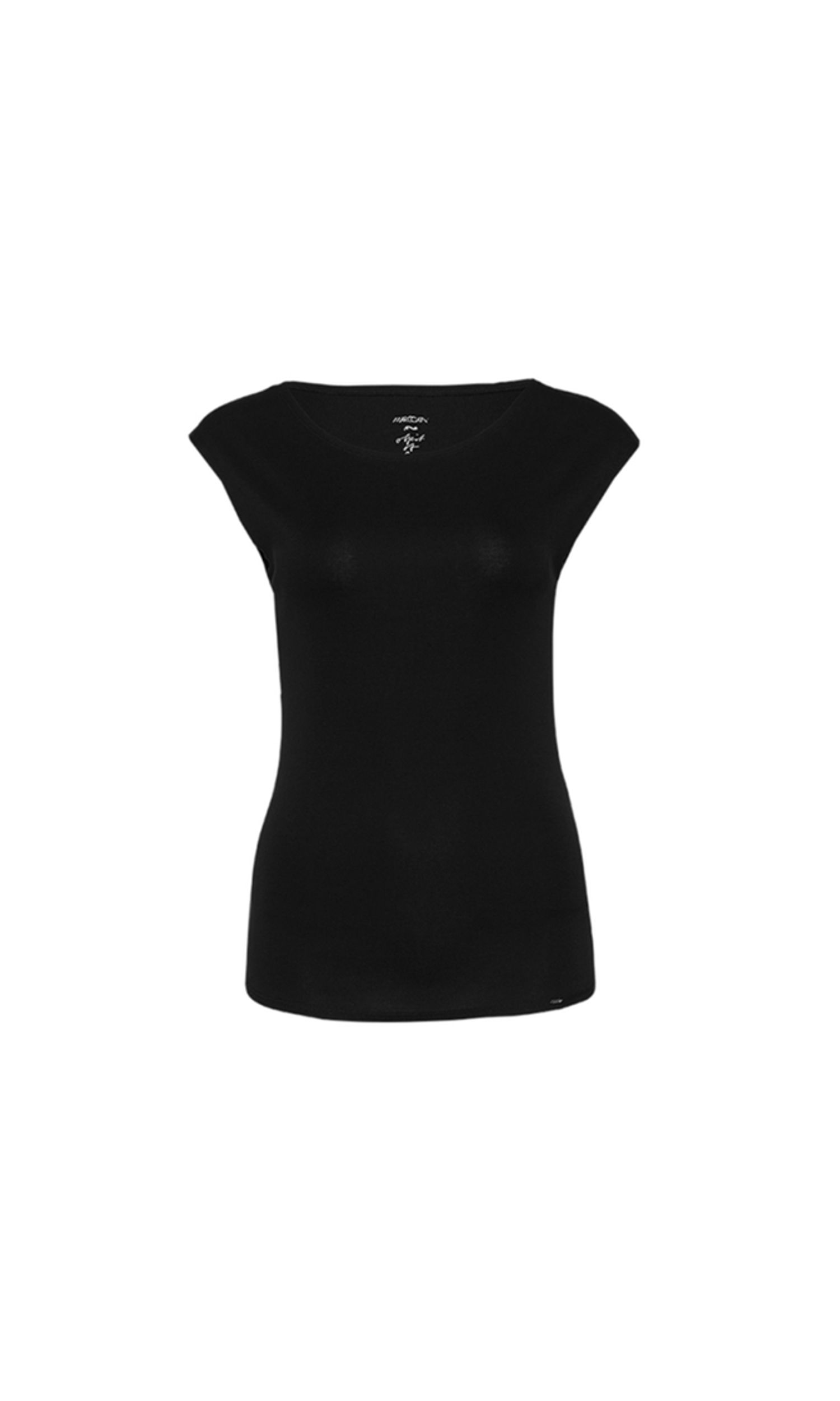7f8890814af3a0db0e59c0c21f4b8ddb Marc Cain Essentials | Basic-Shirt mit weitem Ausschnitt | 38 | black