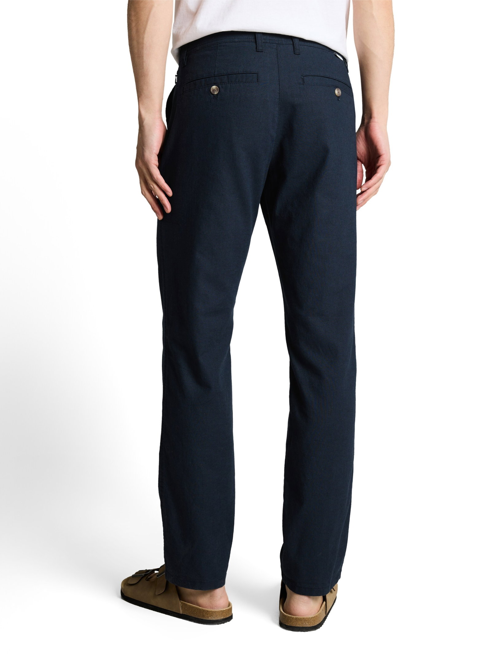 regular cotton linen chino pan, sky captain blue #4