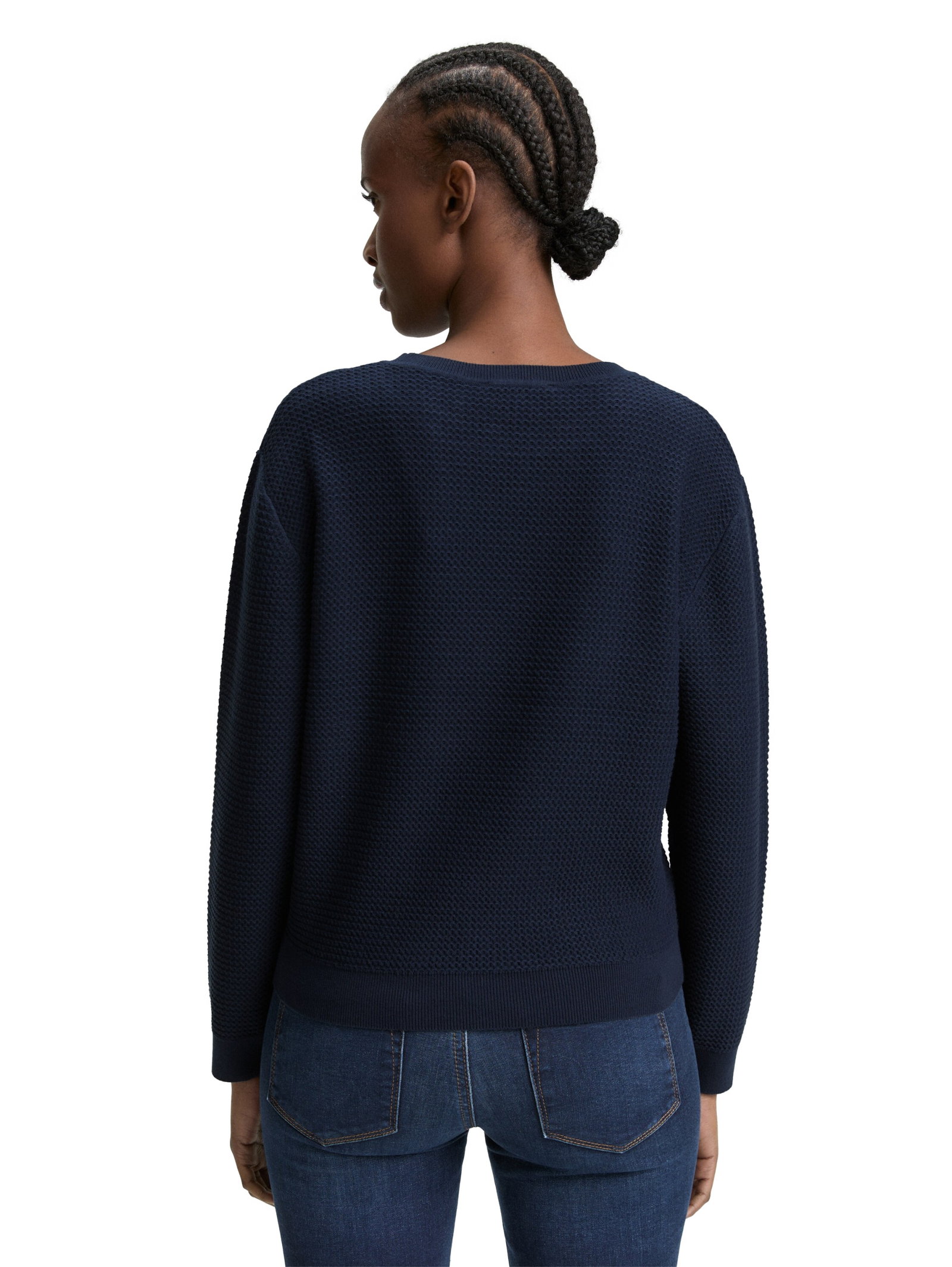 structured knit pullover, sky captain blue #4
