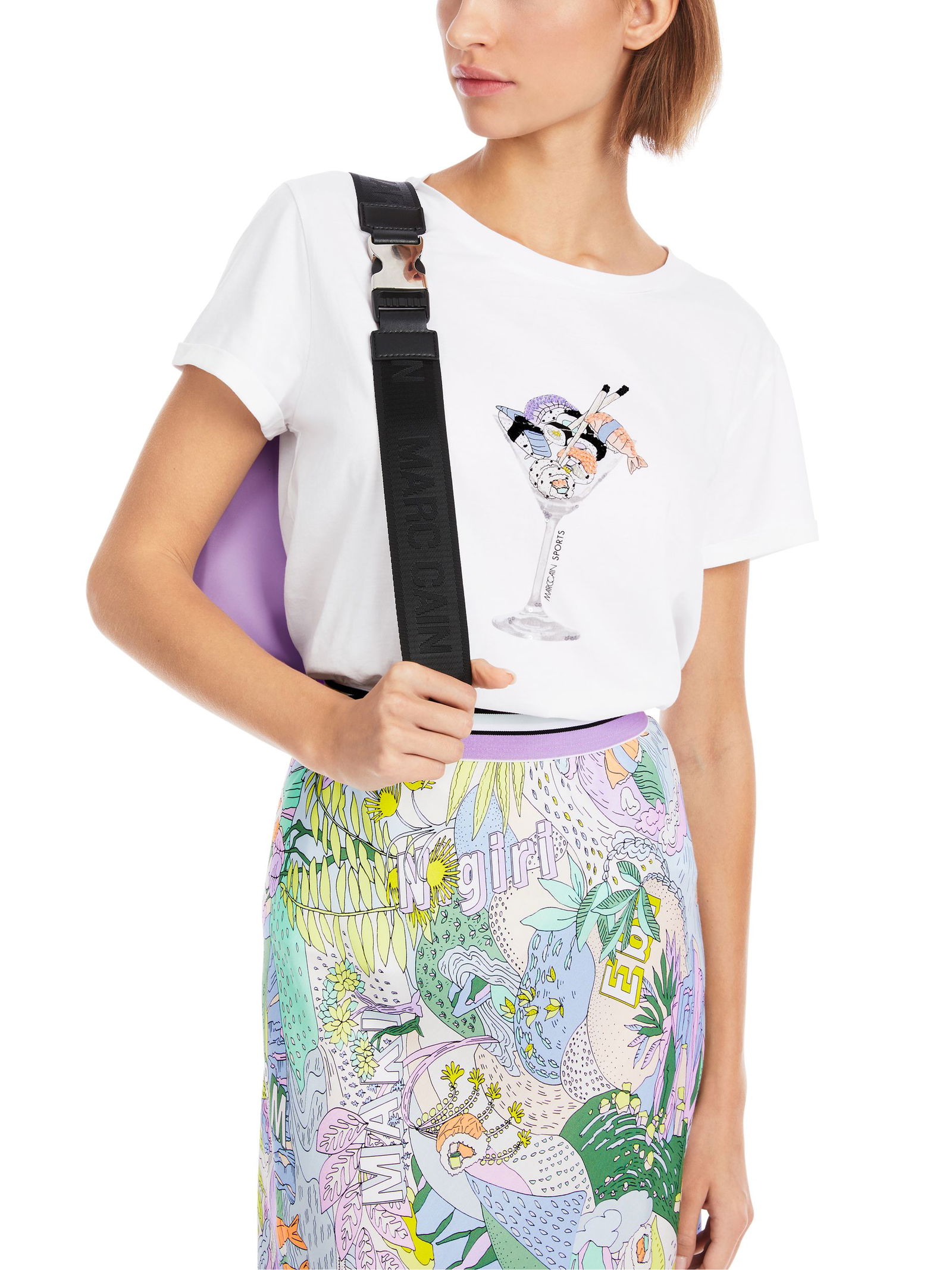 Marc Cain Sports |  T-Shirt mit 3D-Applikation | 42 | white