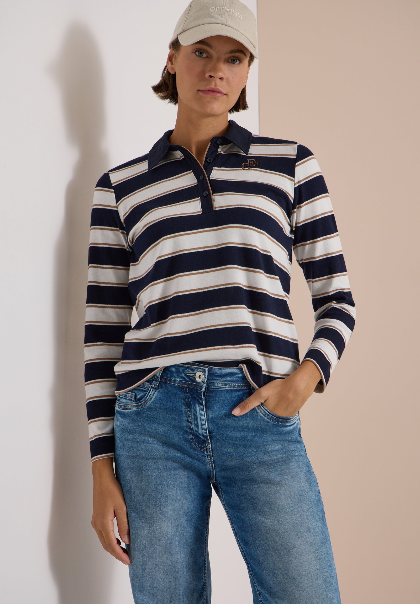 Striped Poloshirt, urban dark blue #3
