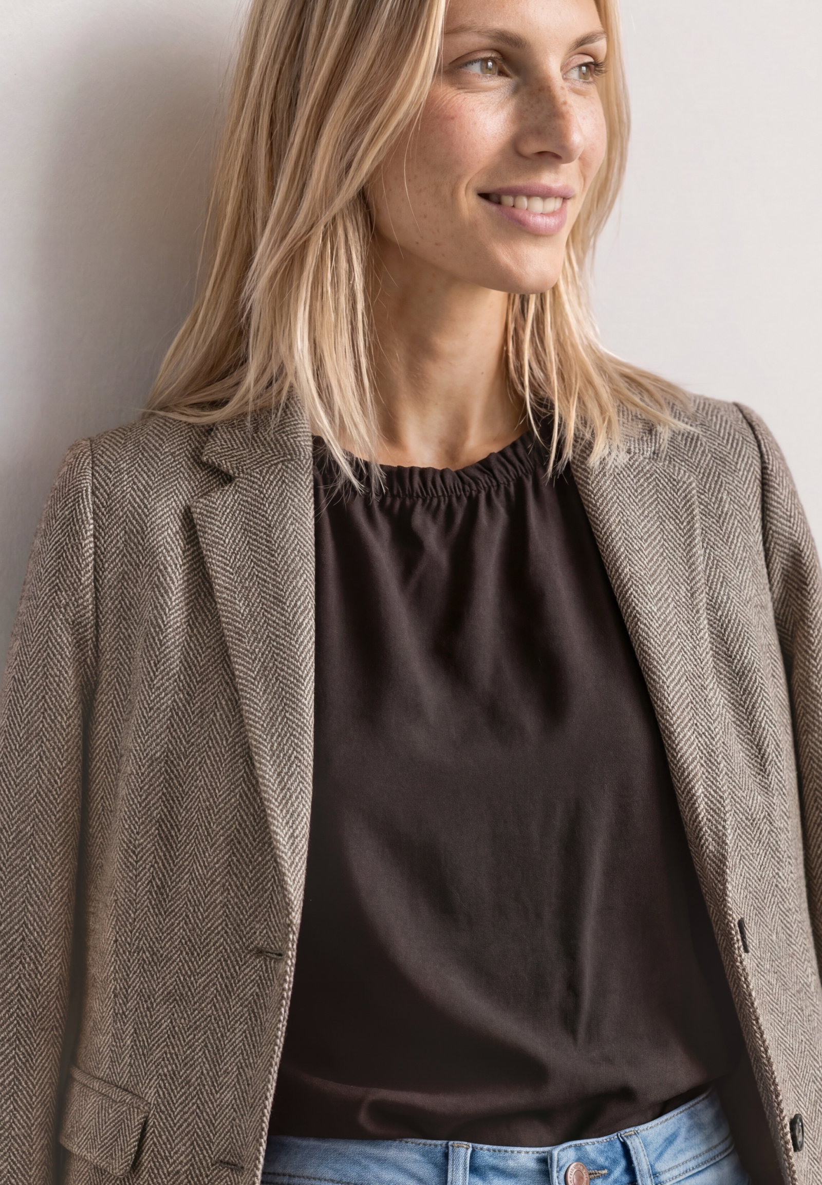 QR Dessin Basic Blazer, saddle brown #6