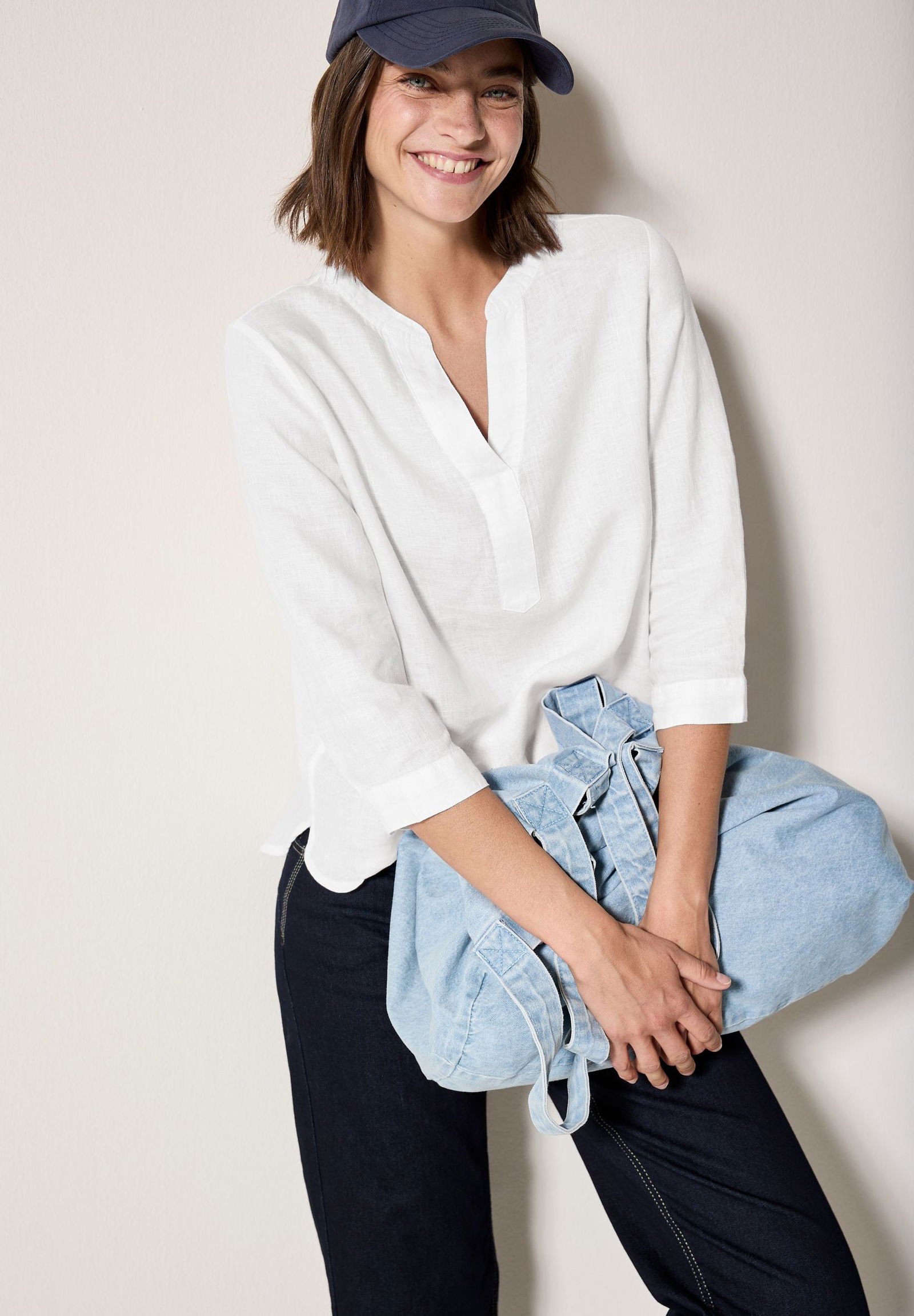 CECIL |  CECIL Bluse aus Leinen  | XL | white