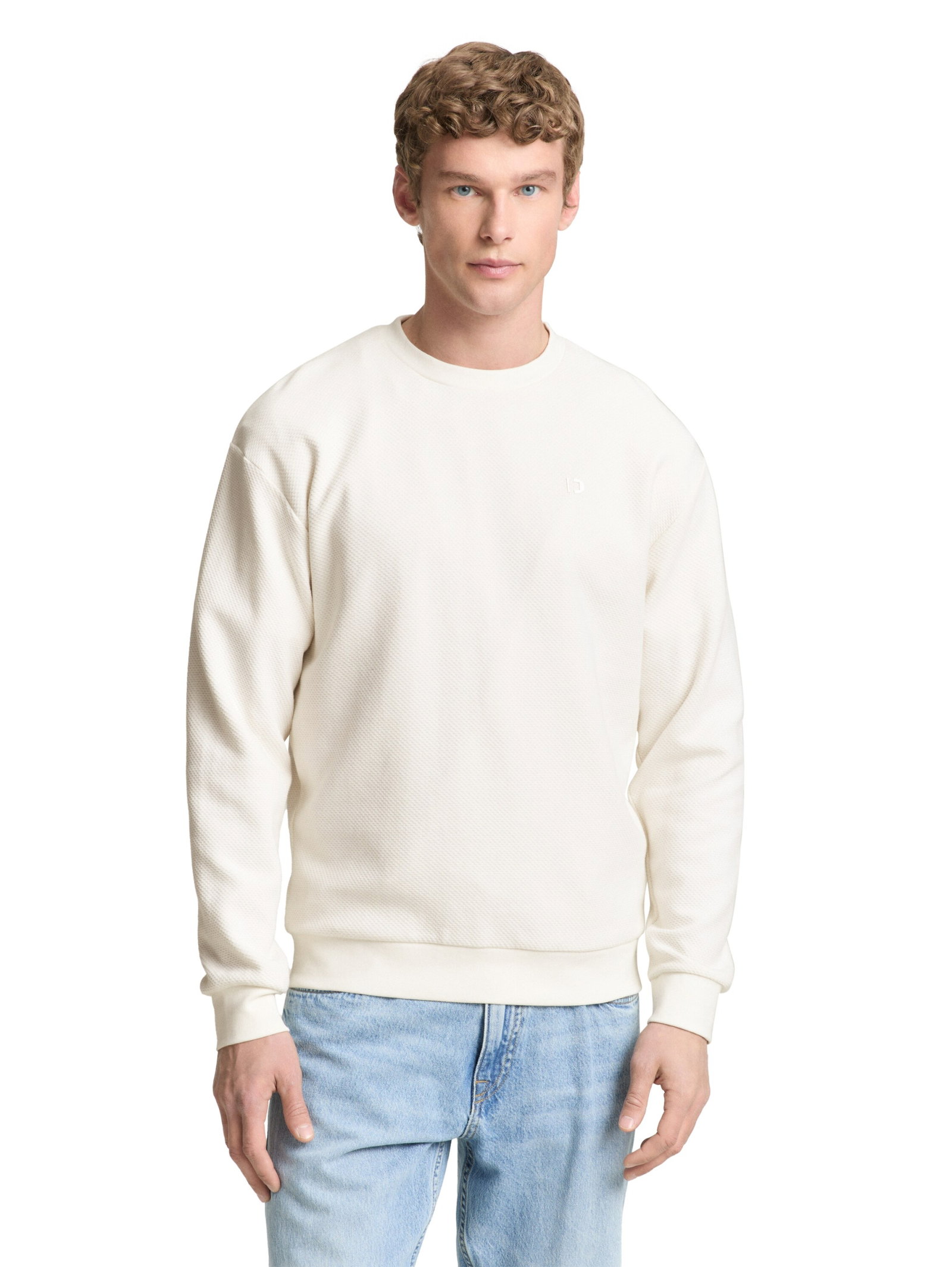 structured crew neck, Wool White #5