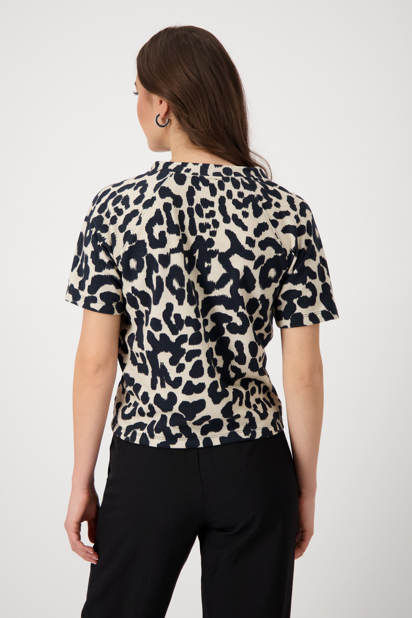 Monari |  Sweatshirt, schwarz gemustert | 44 | schwarz gemustert