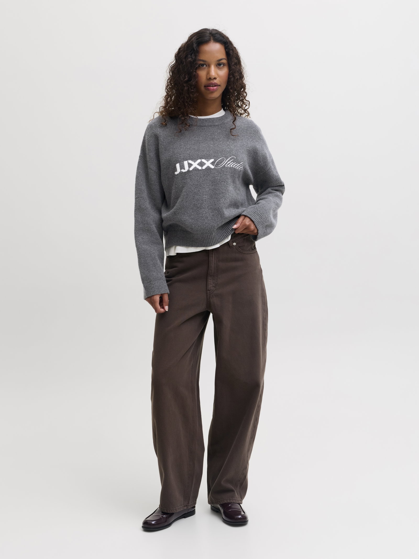JXNORREBRO CREW NECK KNIT, Dark Grey Melange #6