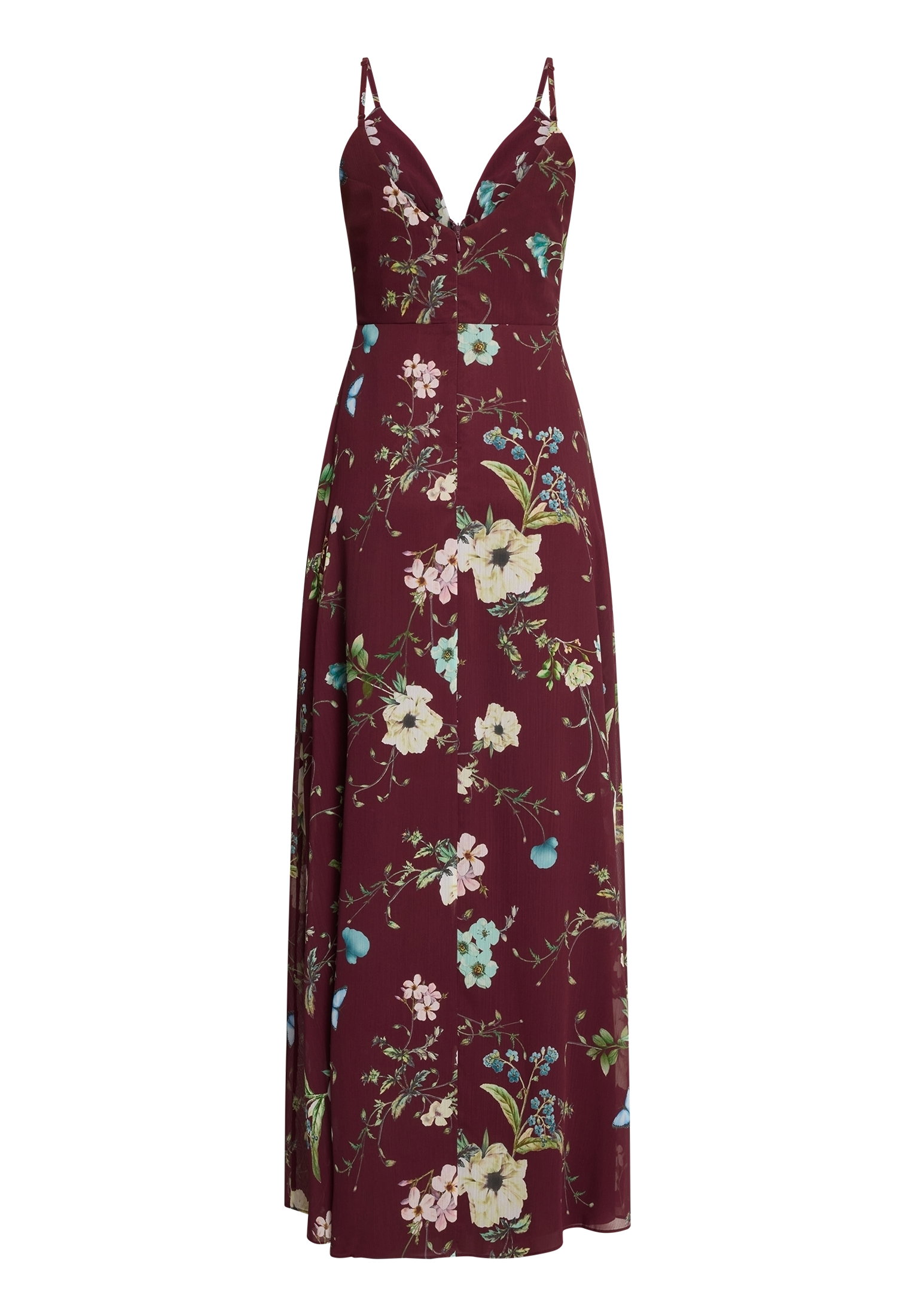 Kleid Lang ohne Arm, Dark Red/Green #2