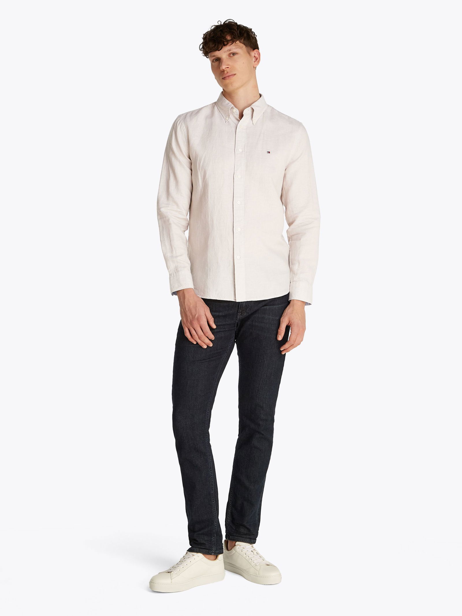 Tommy Hilfiger |  Tommy Hilfiger Hemd Regular Fit  | L | breton stp ivory petal/  dsrt sky
