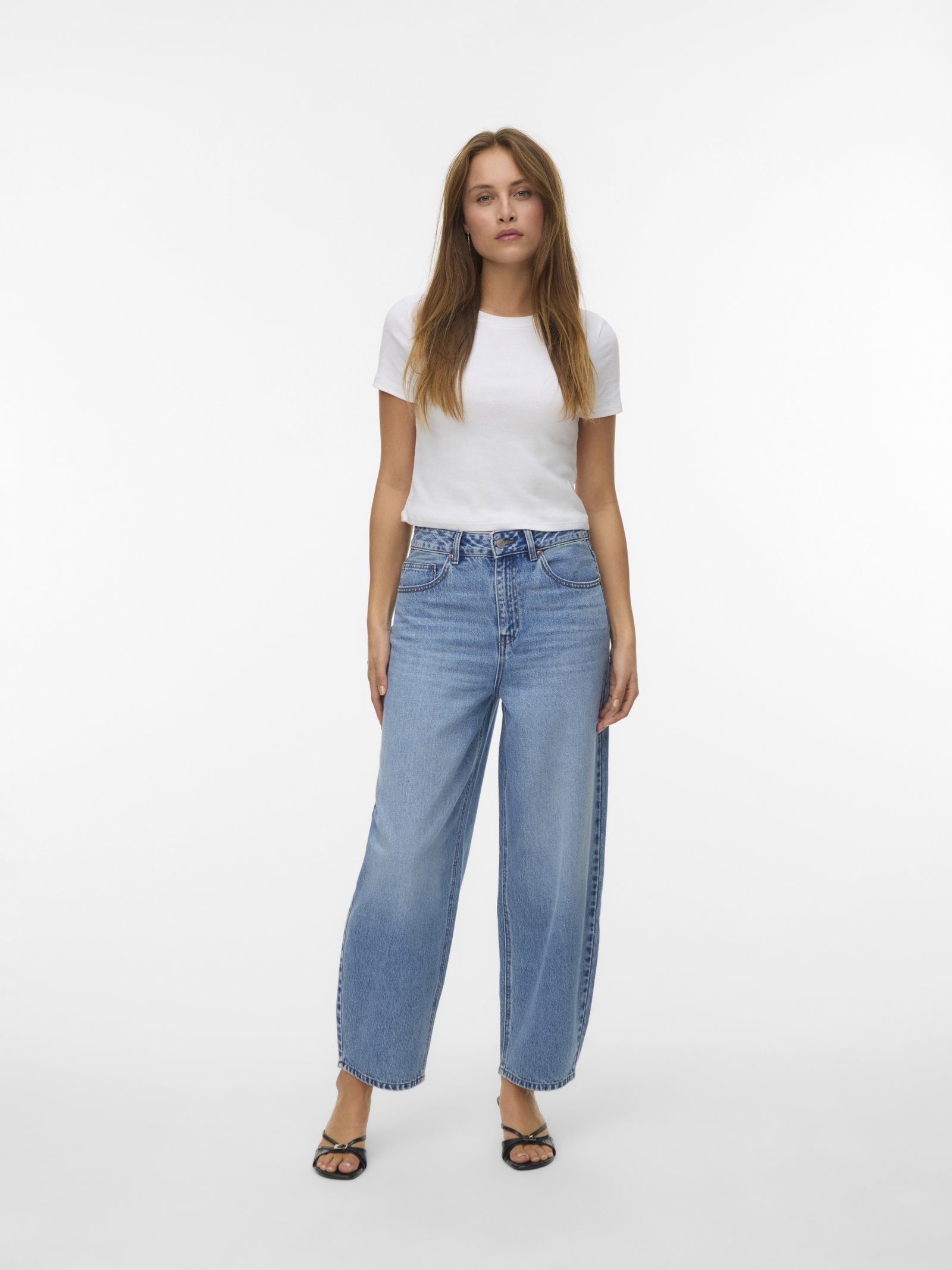 VMBILLIE HR BARREL ANK JEANS LI3154, Medium Blue Denim #3