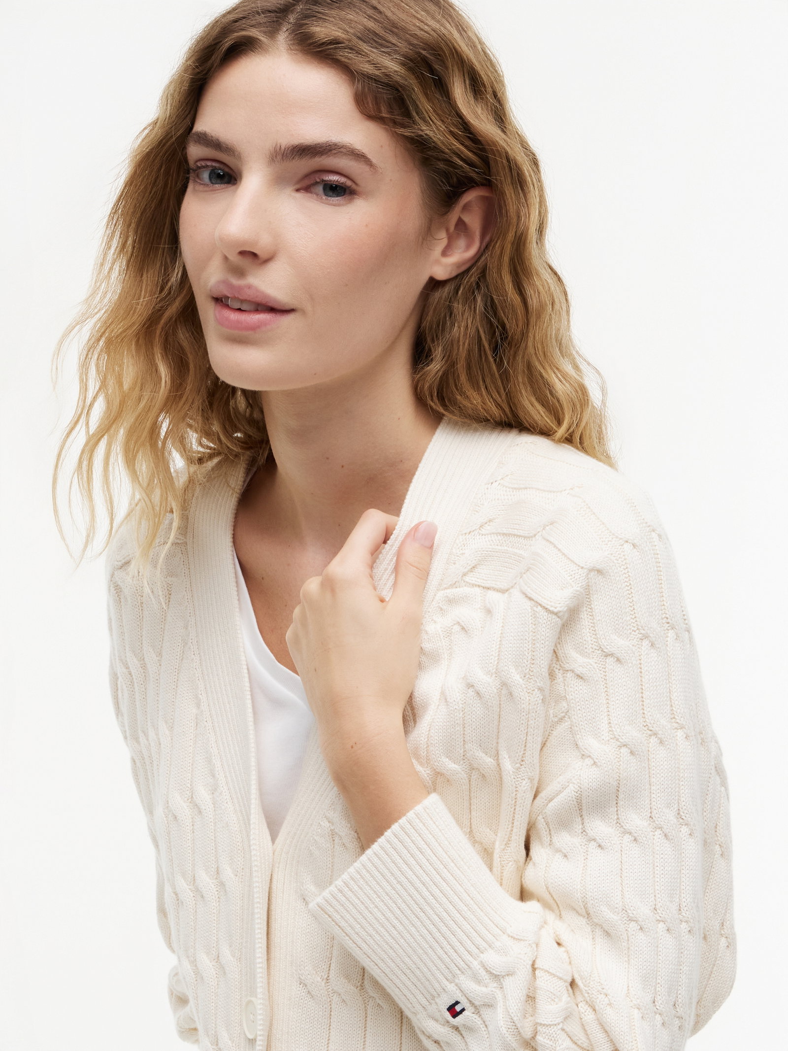 MID GG CABLE V-NK LS CARDI, YELLOW #3