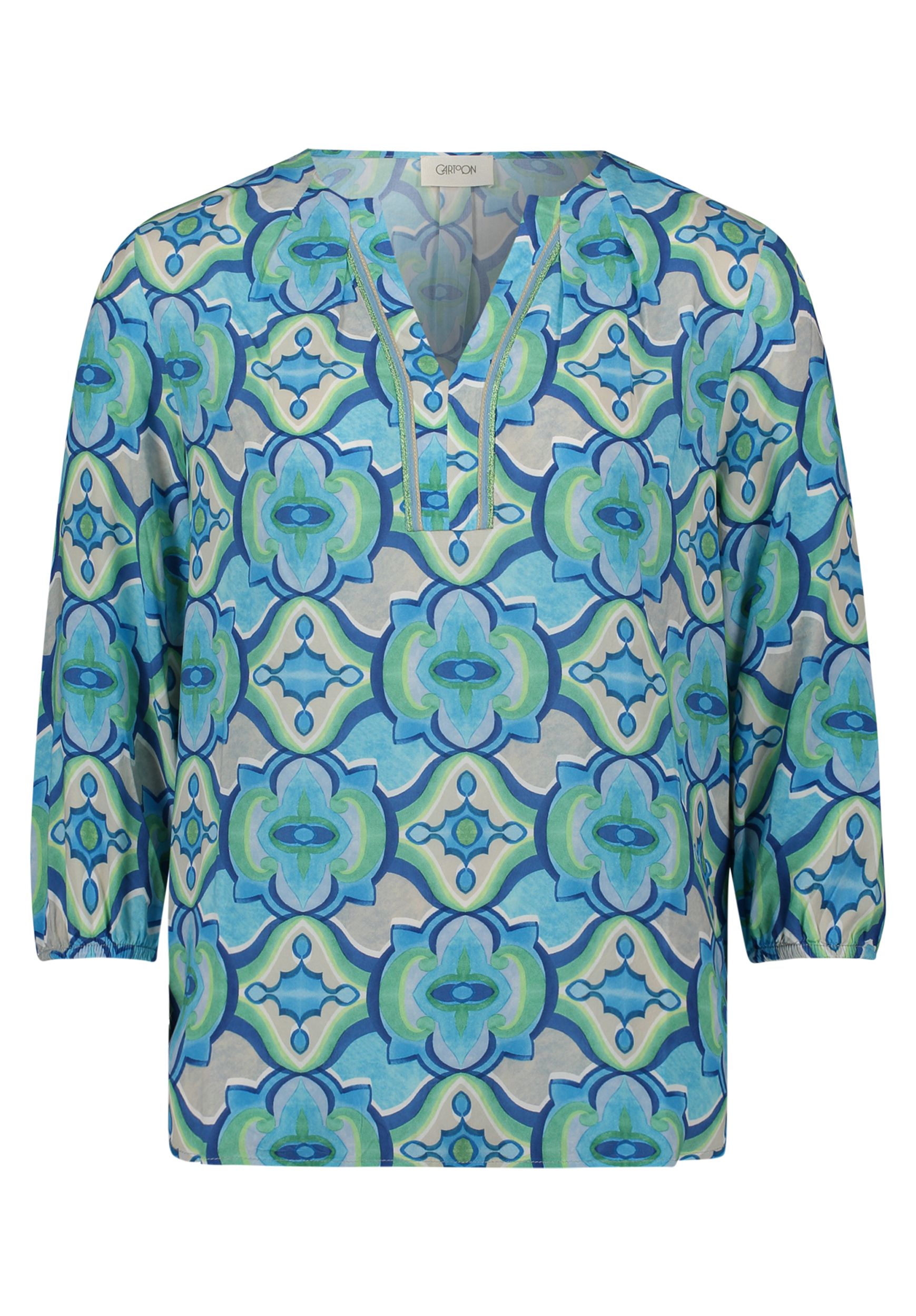 Cartoon |  Cartoon Druckbluse  | 36 | green/blue
