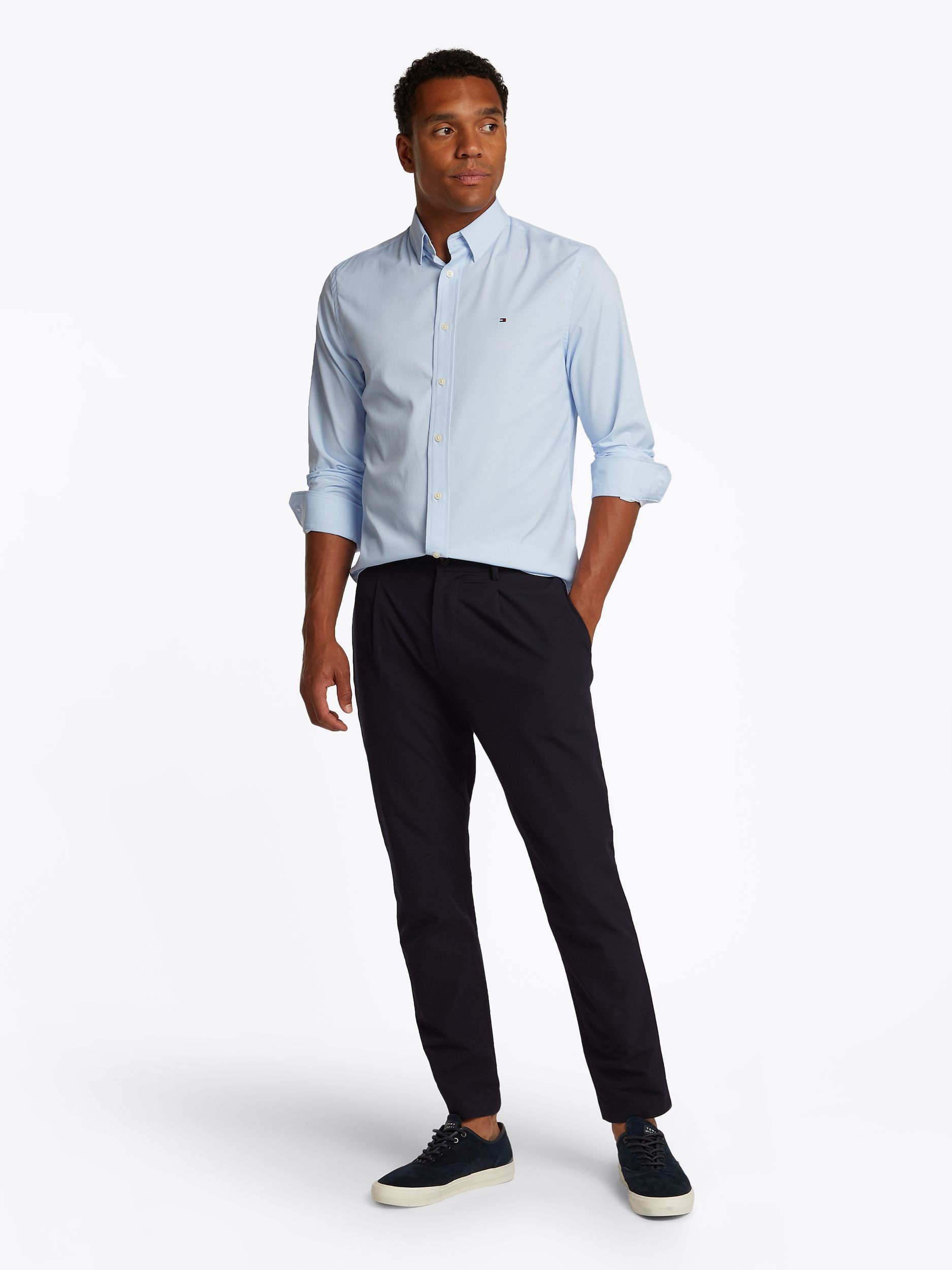 Tommy Hilfiger |  Tommy Hilfiger Hemd Regular Fit  | S | cloudy blue / yale navy / white