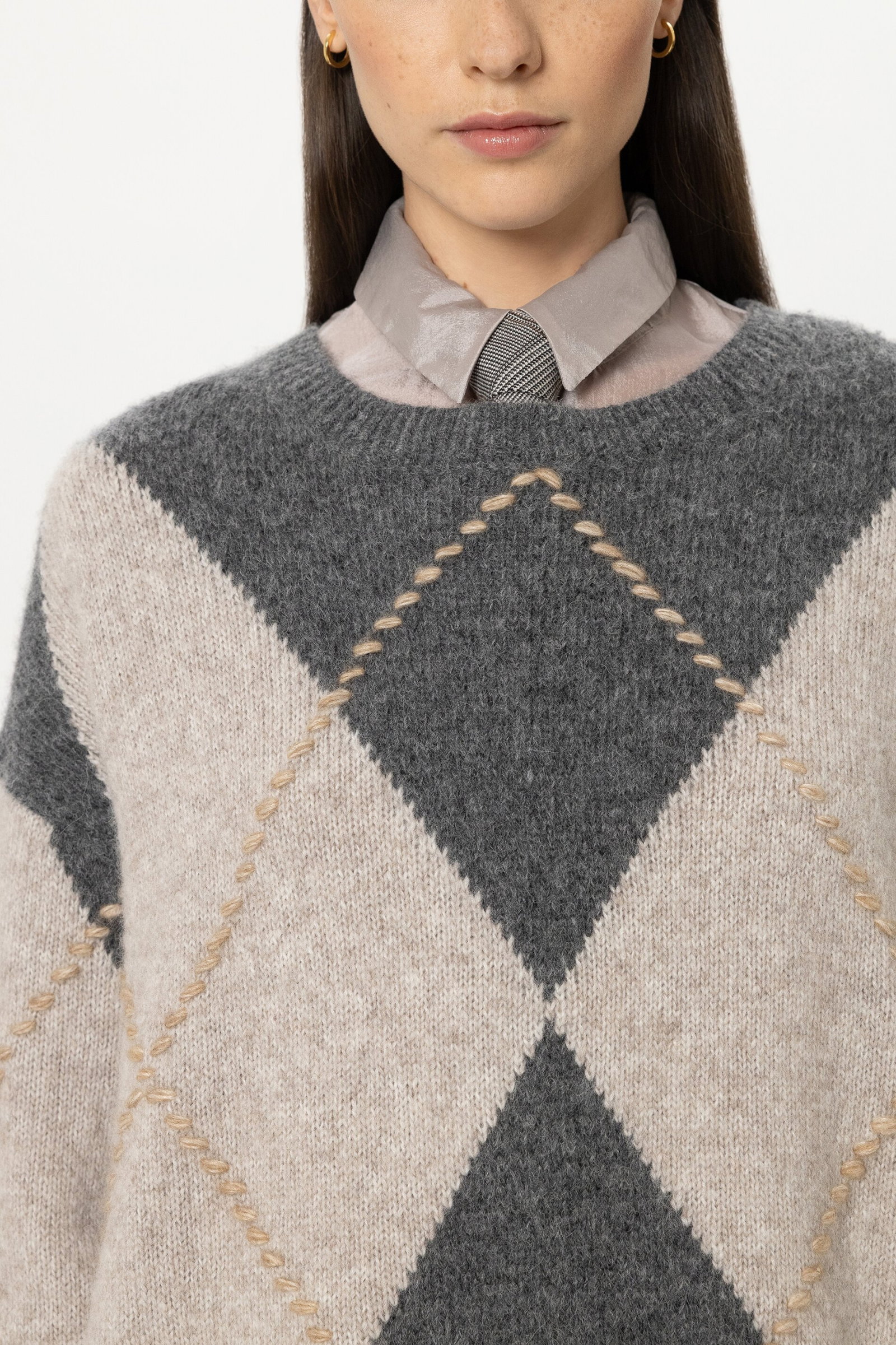 Alpaka-Mix-Pullover mit Muster, pearl/heather grey #4