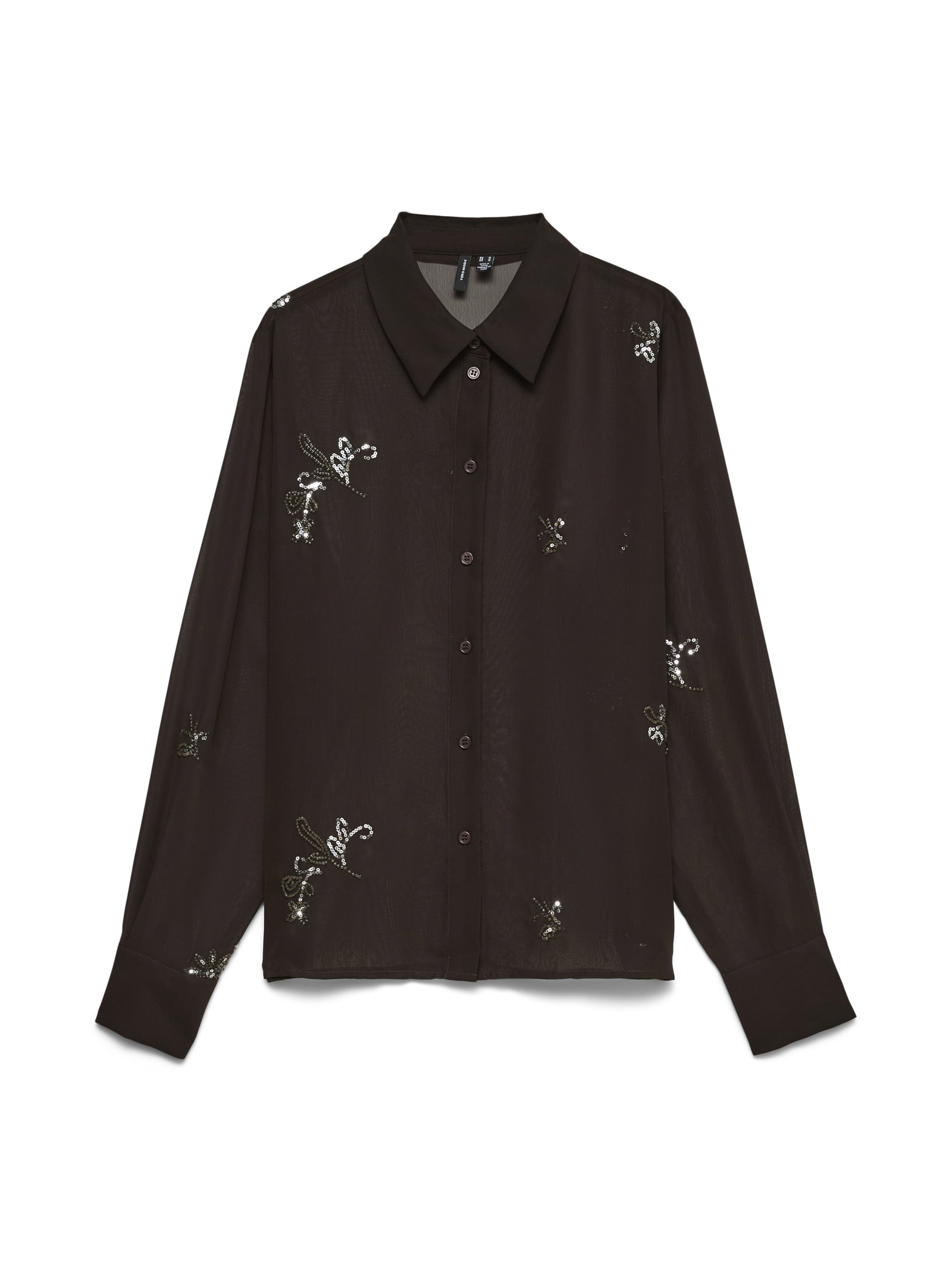 VMGILMA PEARL LS SHIRT WVN, Chocolate Torte/Pearls #1