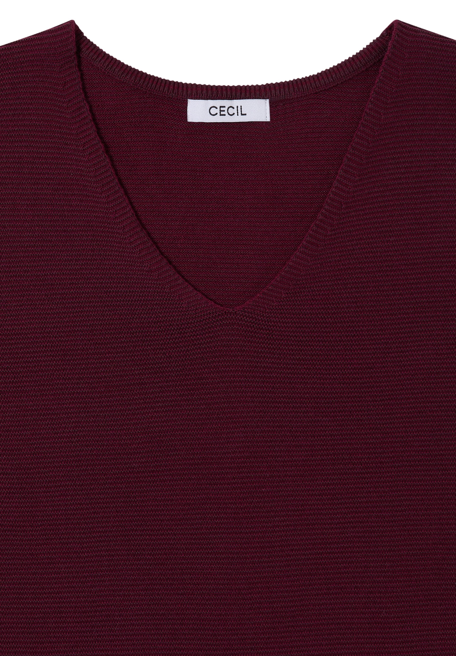 NOS 2-Tone V-Neck, berry red #2