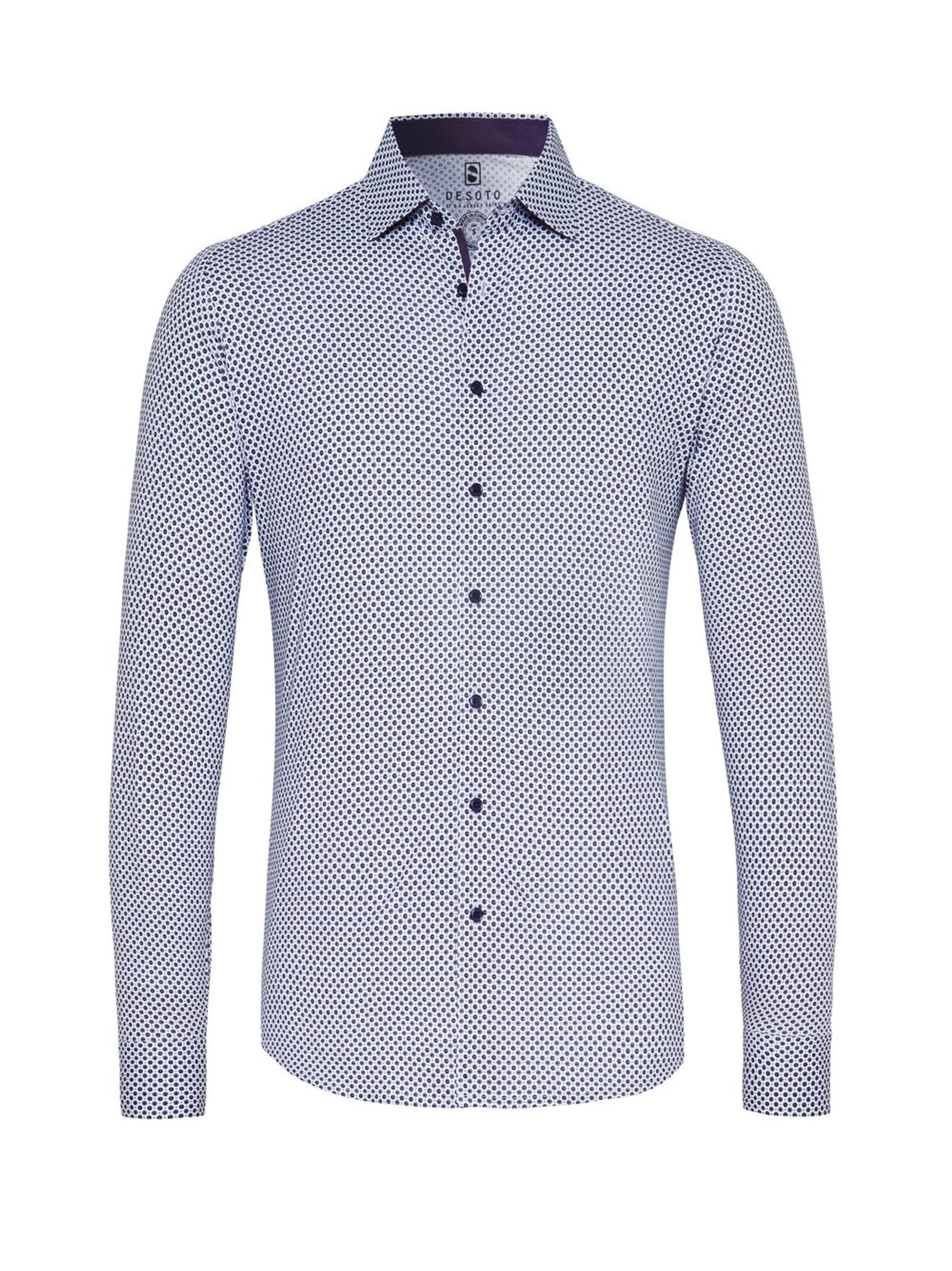 DESOTO |  DESOTO Hemd Slim Fit  | S | white with red and blue dots