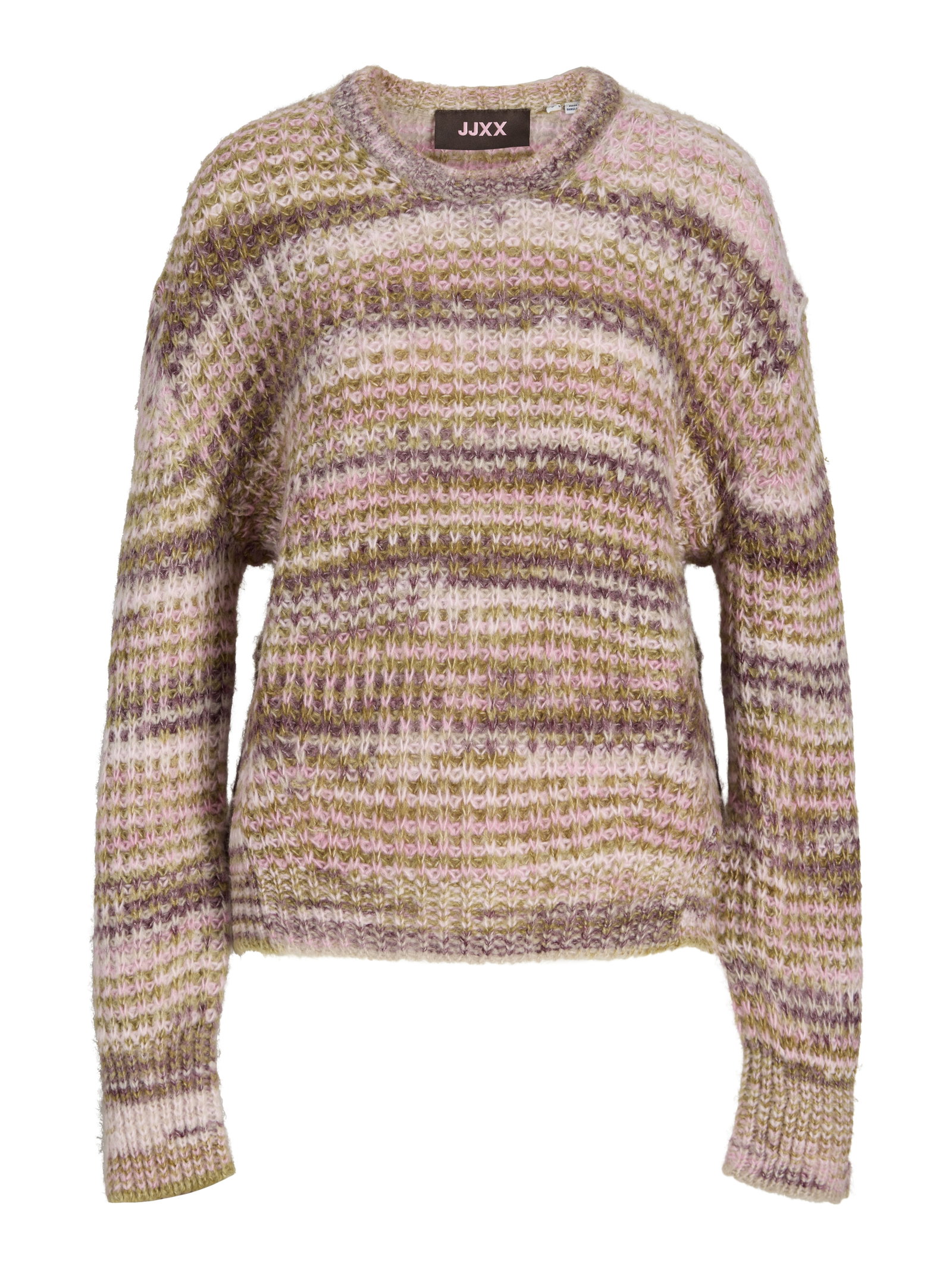 JXSIMONE SPACE DYE CREW NECK KNIT S, Green Moss//multi space dye #1