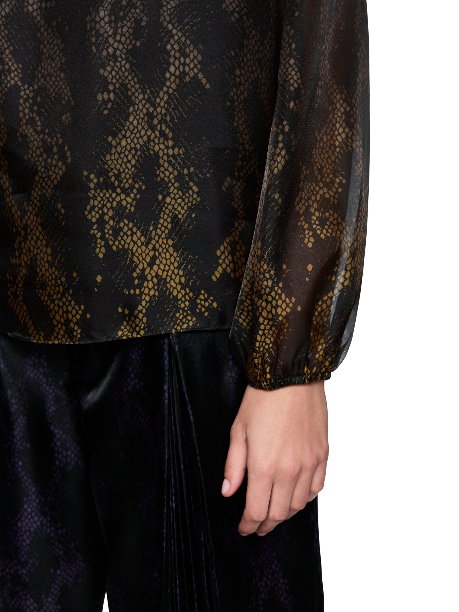 Doppellagige Bluse mit Snakeprint #5
