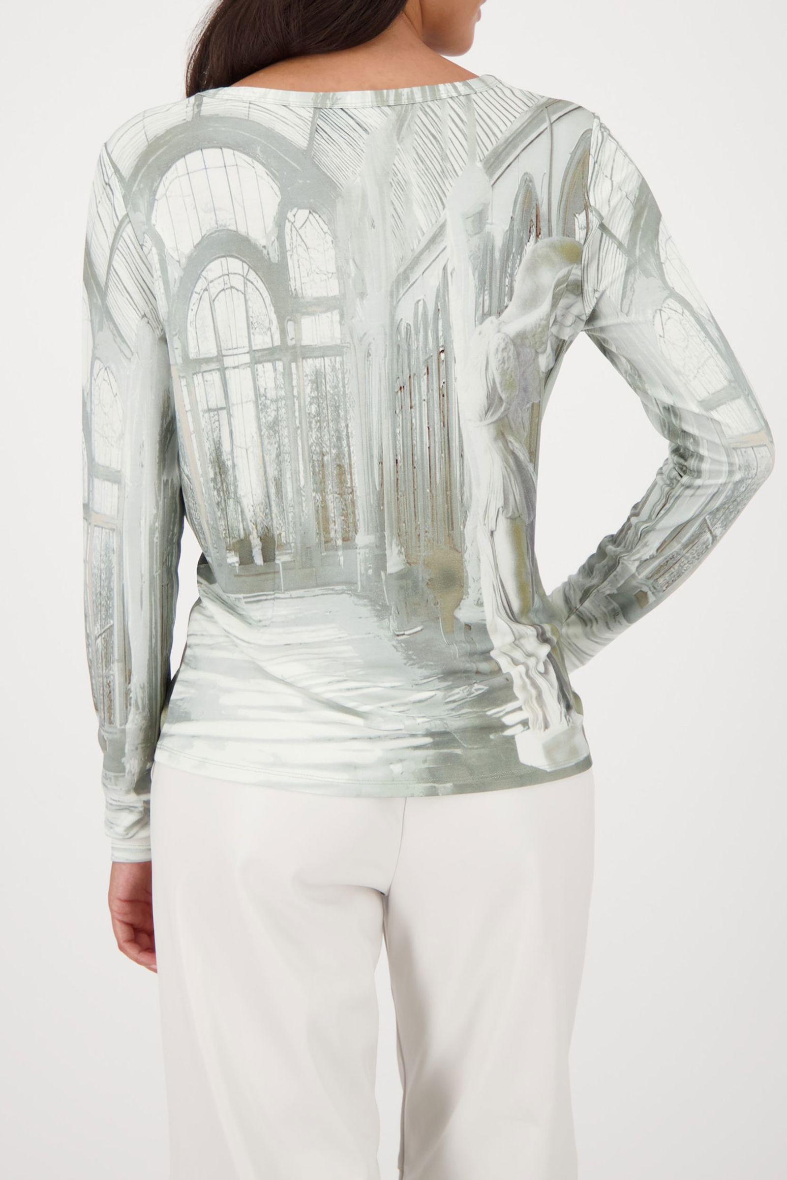 Monari |  Pullover, sage gemustert | 36