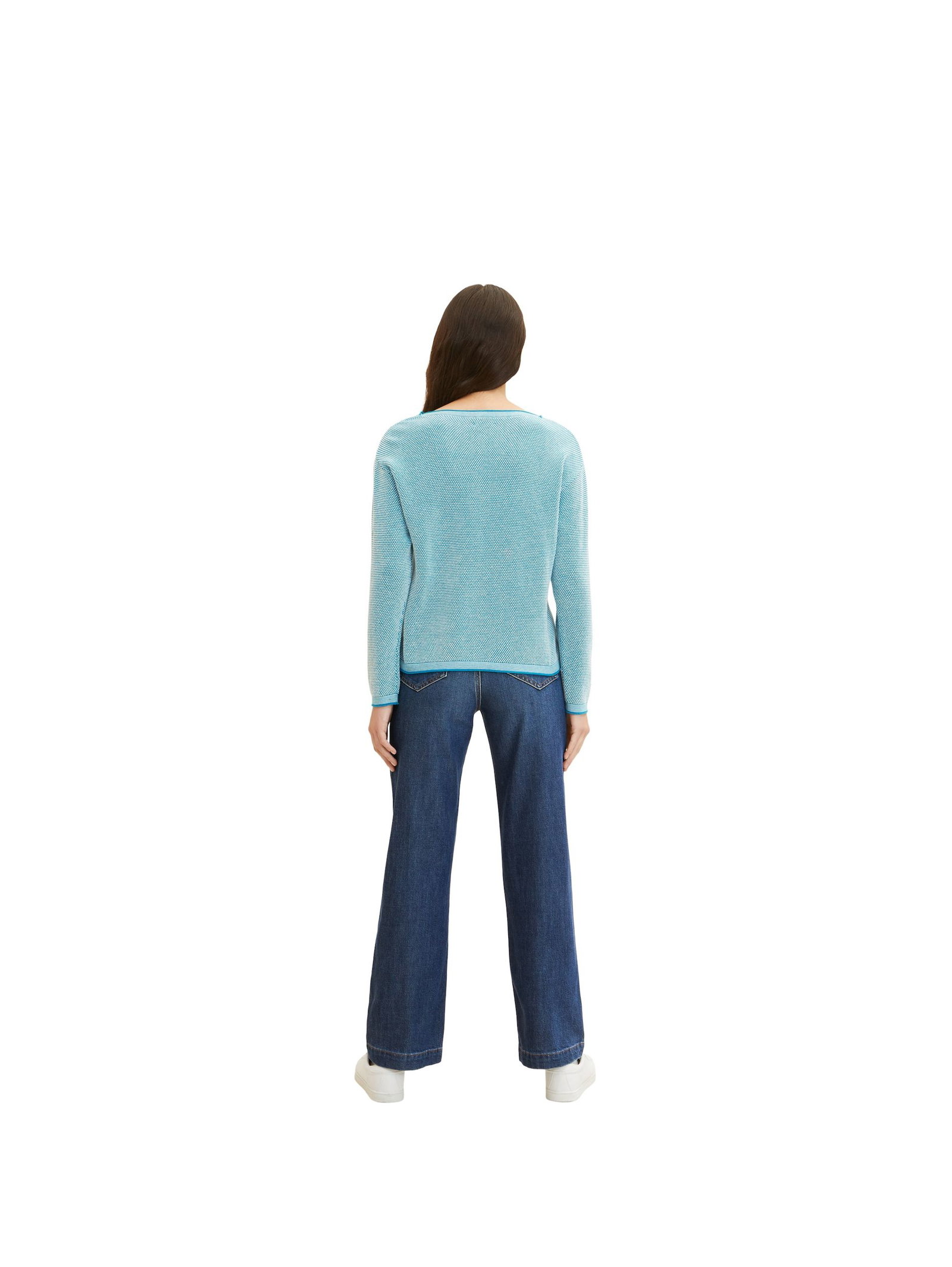 Tom Tailor |  Tom Tailor Pullover  | L | teal blue bubble structure