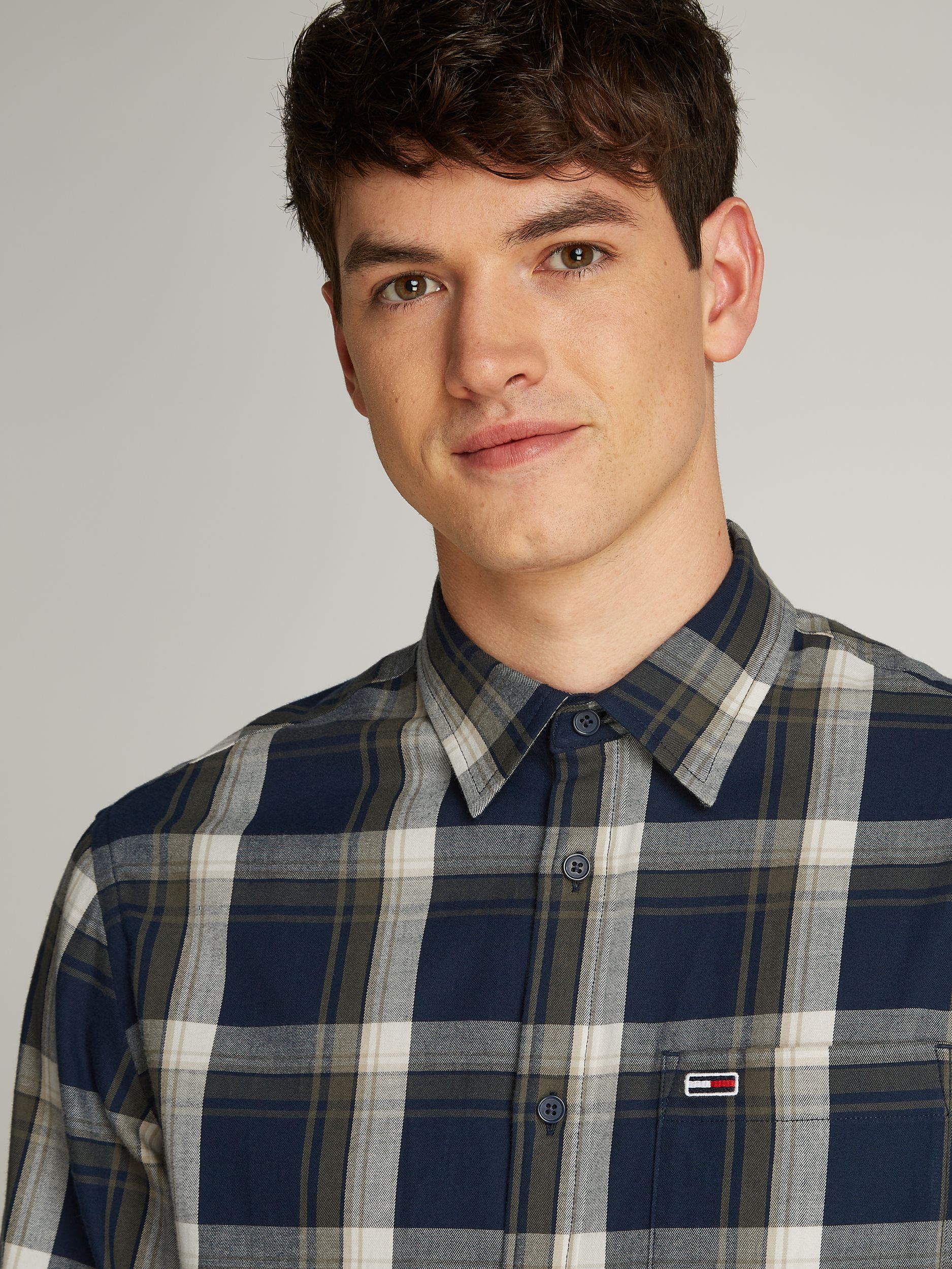  |  TJM REG CHECK FLANNEL SHIRT EXT | L | dark night navy