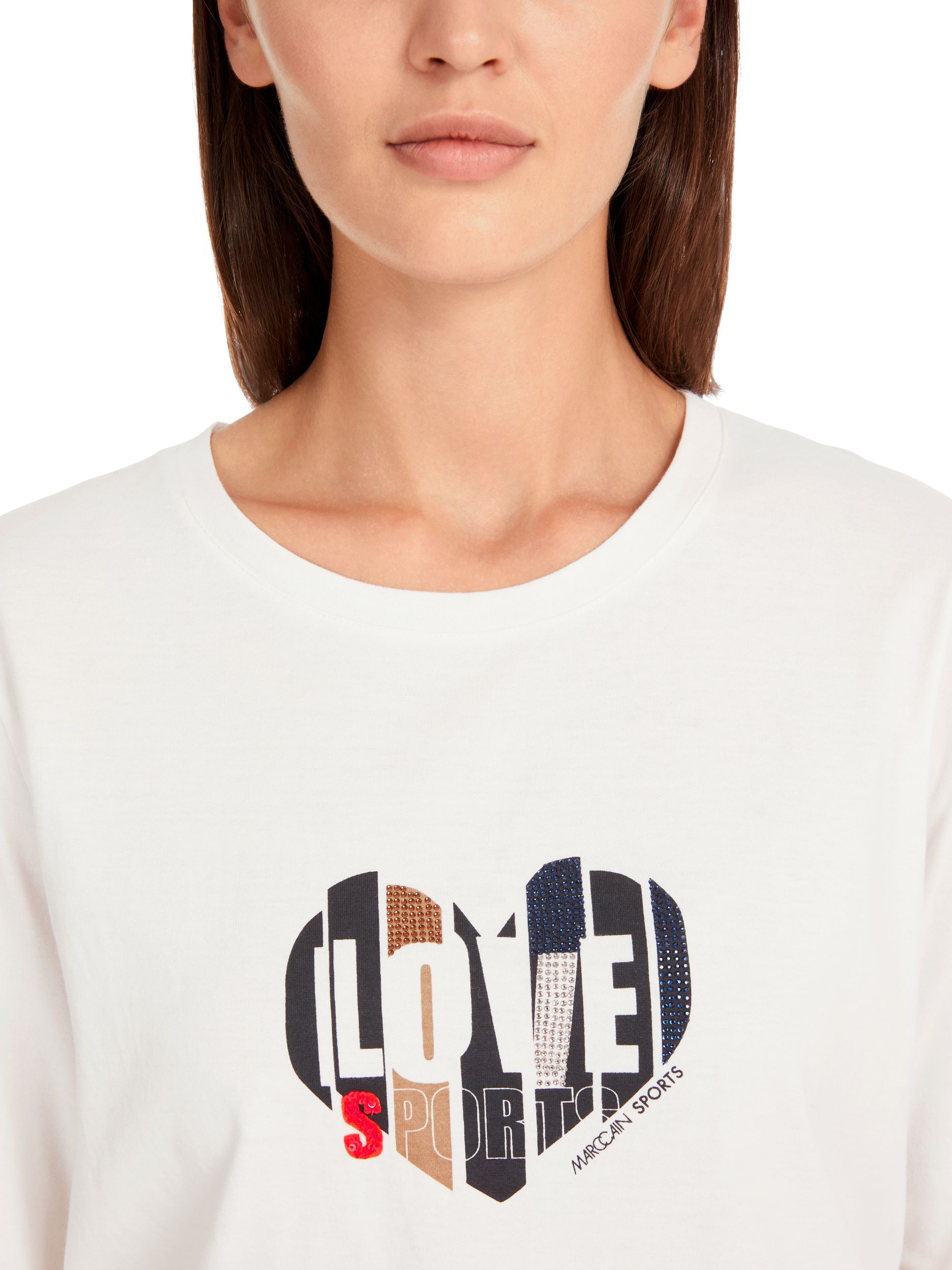 Marc Cain Sports |  T-Shirt aus 100  % Baumwolle | 36 | off-white