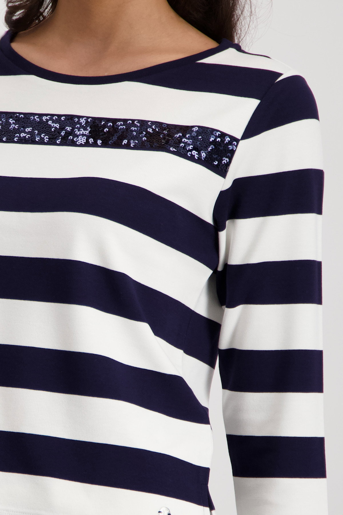Monari Sweatshirt mit Pailletten-Streifen #5