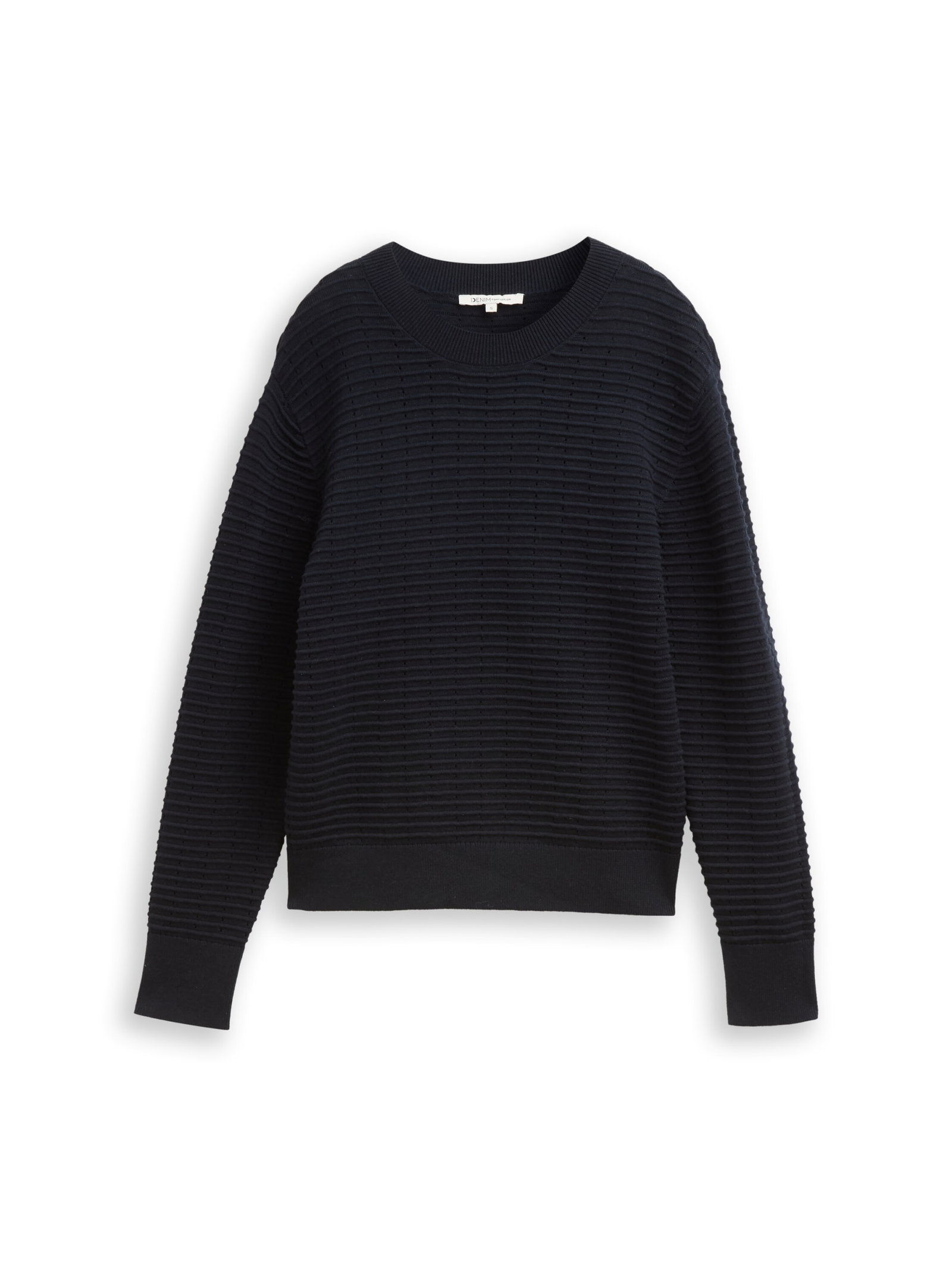 knit structured crew-neck pull, sky captain blue #1