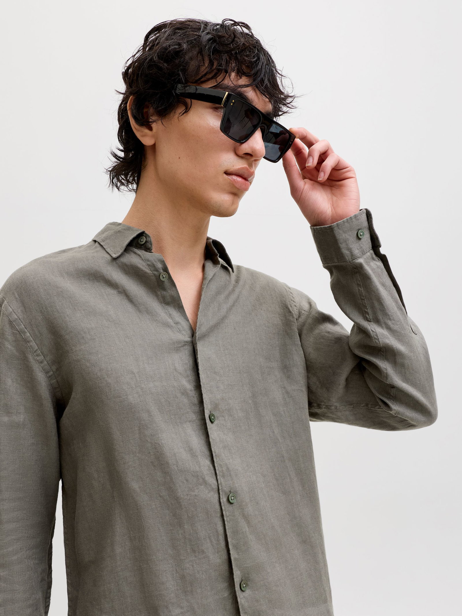 Jack&Jones |  Jack&Jones Hemd Super Slim Fit  | S | Smokey Olive