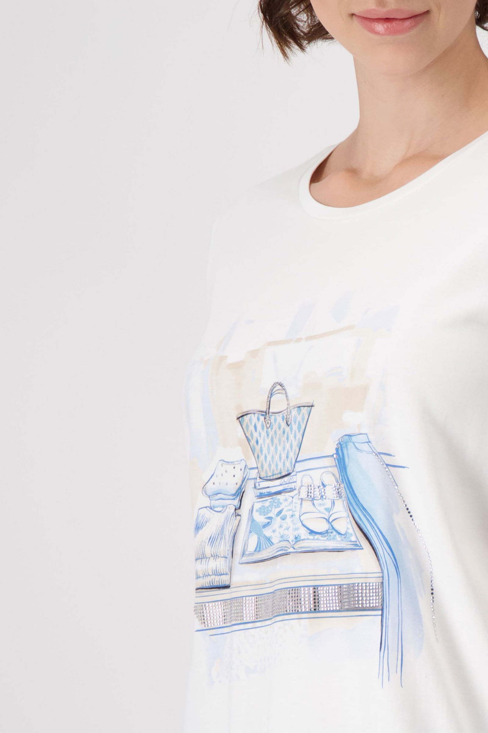 Monari |  T-Shirt, off-white | 46 | off-white
