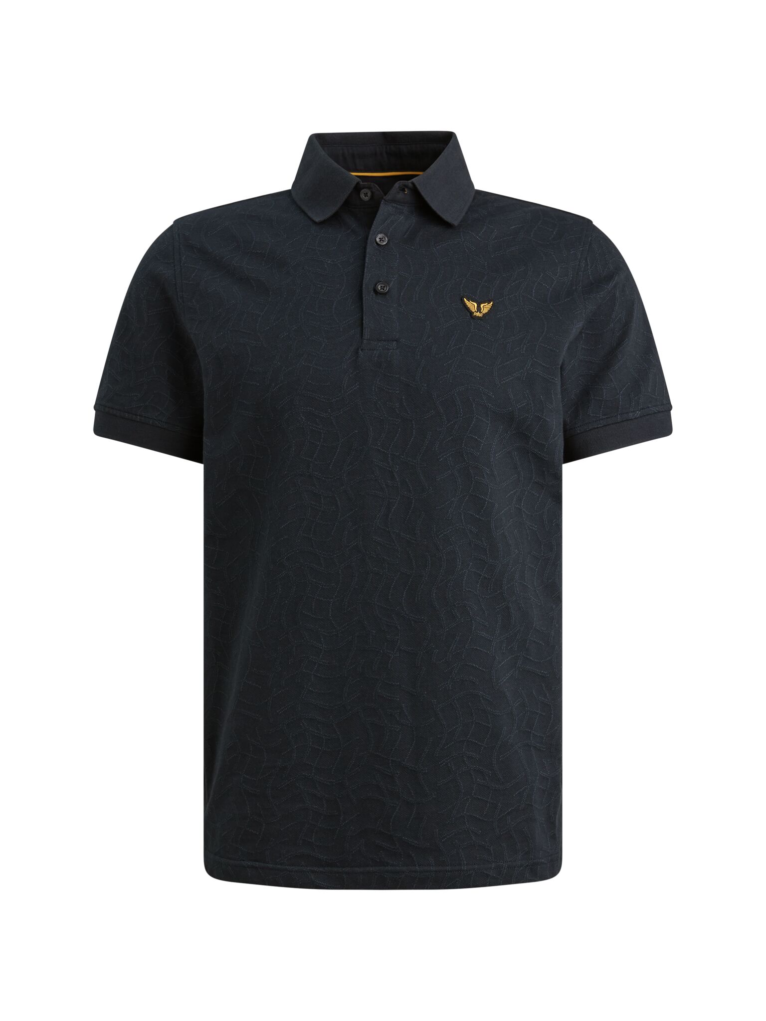 Short sleeve polo jersey jacquard, Carbon #1