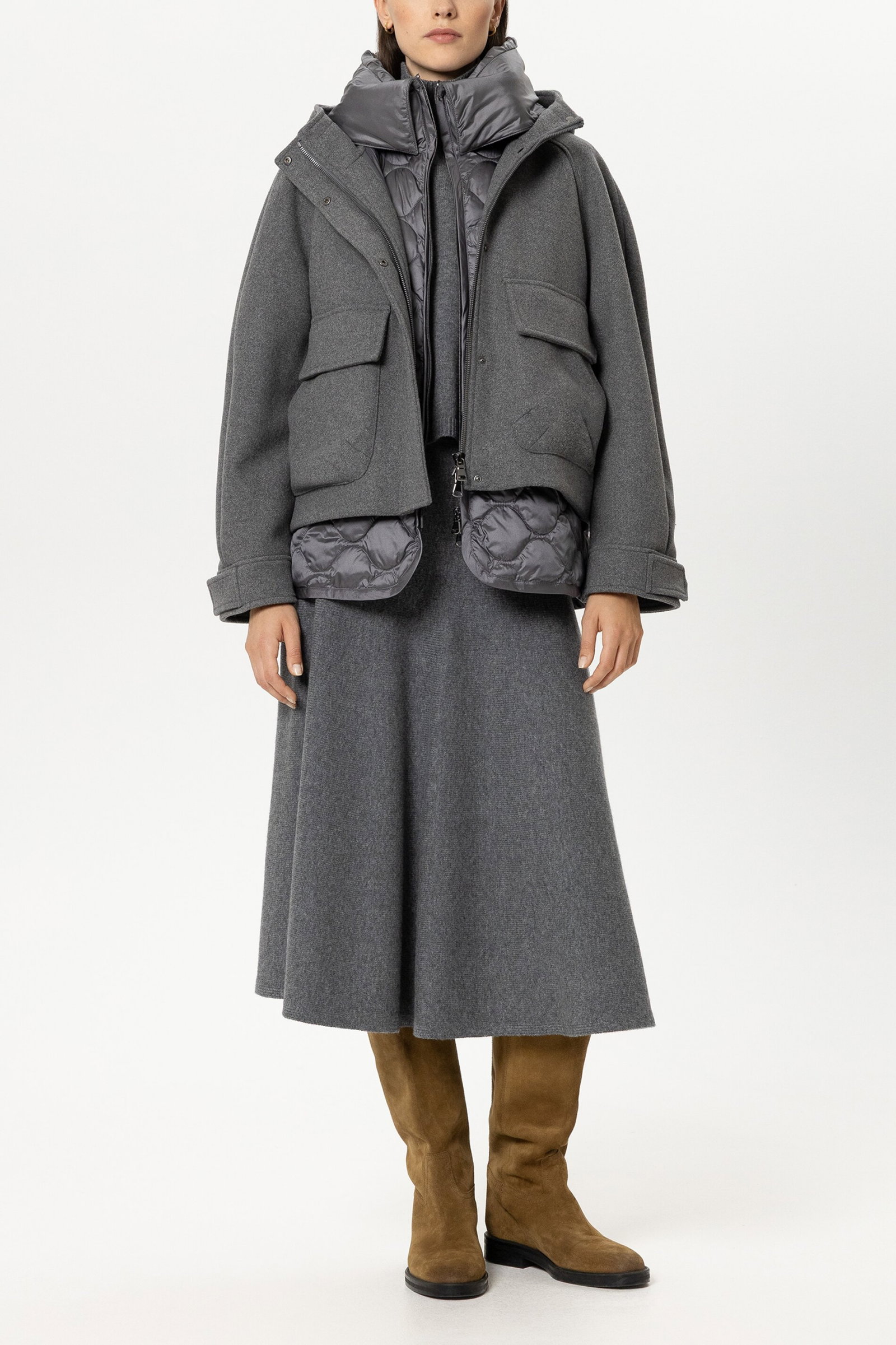 Outdoorjacke aus Woll-Mix, heather grey #2