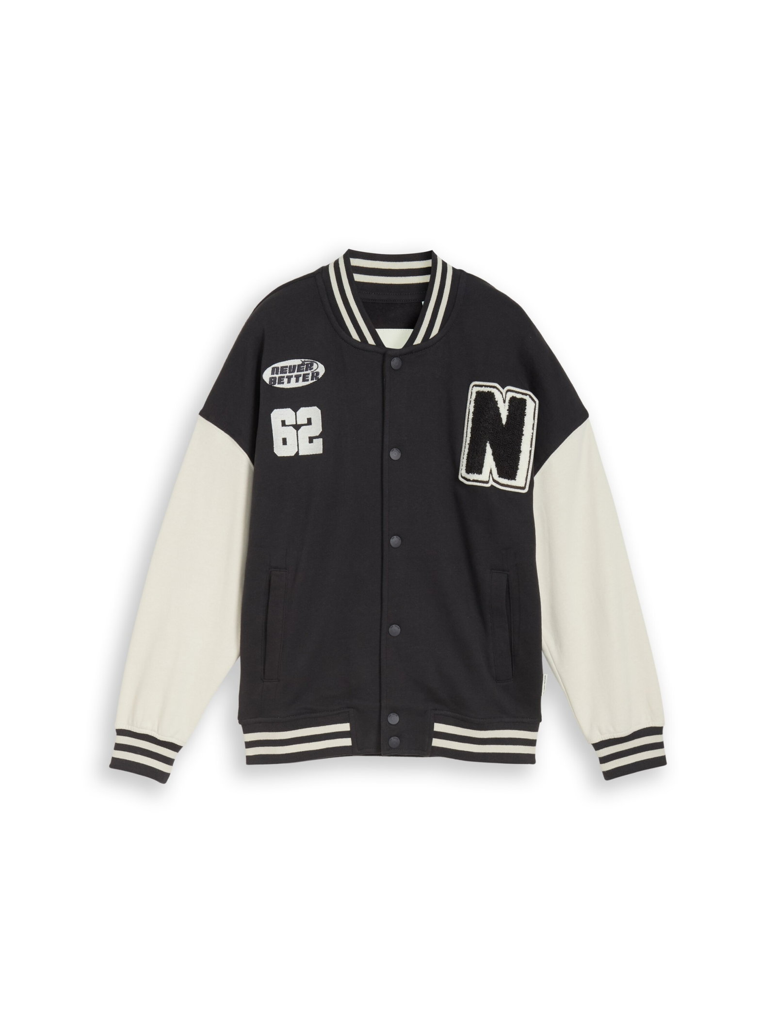 oversize college sweat jacket, coal grey #1