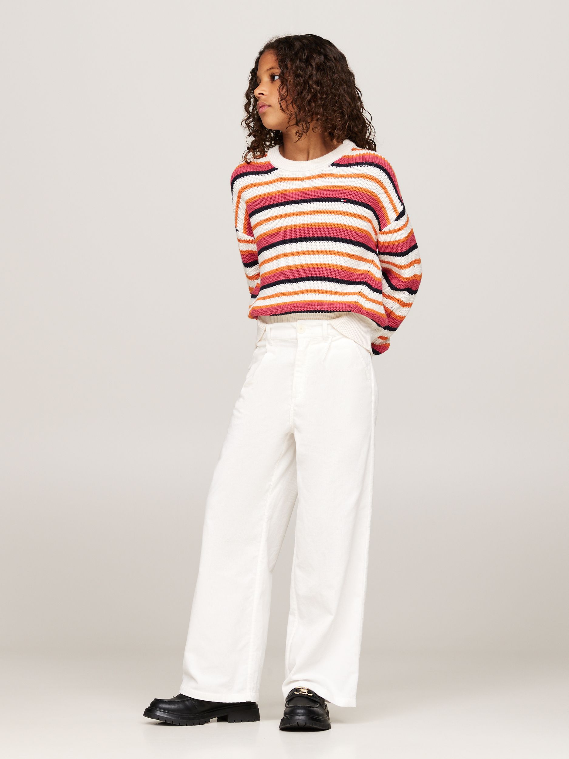 Tommy Hilfiger |  ESSENTIAL STRIPE SWEATER | 176 | ancient white