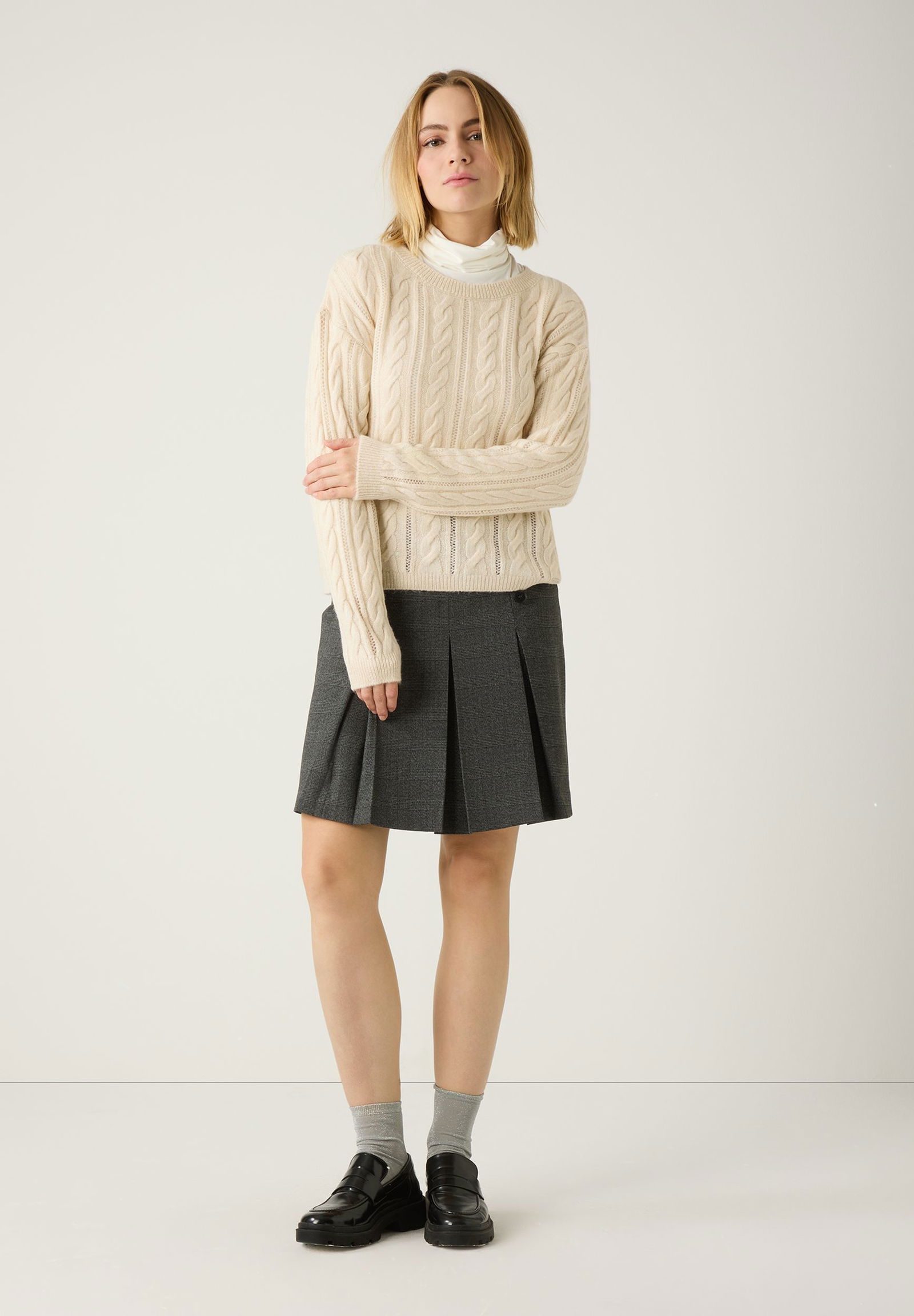 f08f53ca0f4f4a524298a5c04b8c8e02 | Pullover with Structure, powder creme melange | 42 | 1500_0038