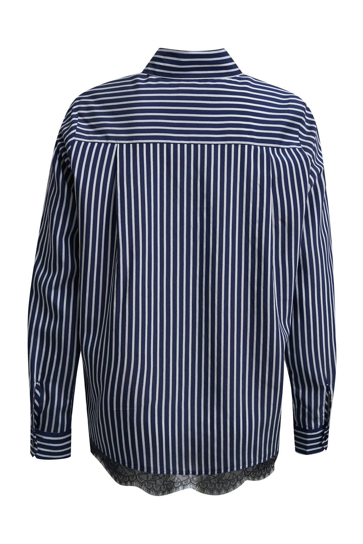 SHIRT BLOUSE 1/1 SLEEVE WITH CHEST, NAVY PRINT #2