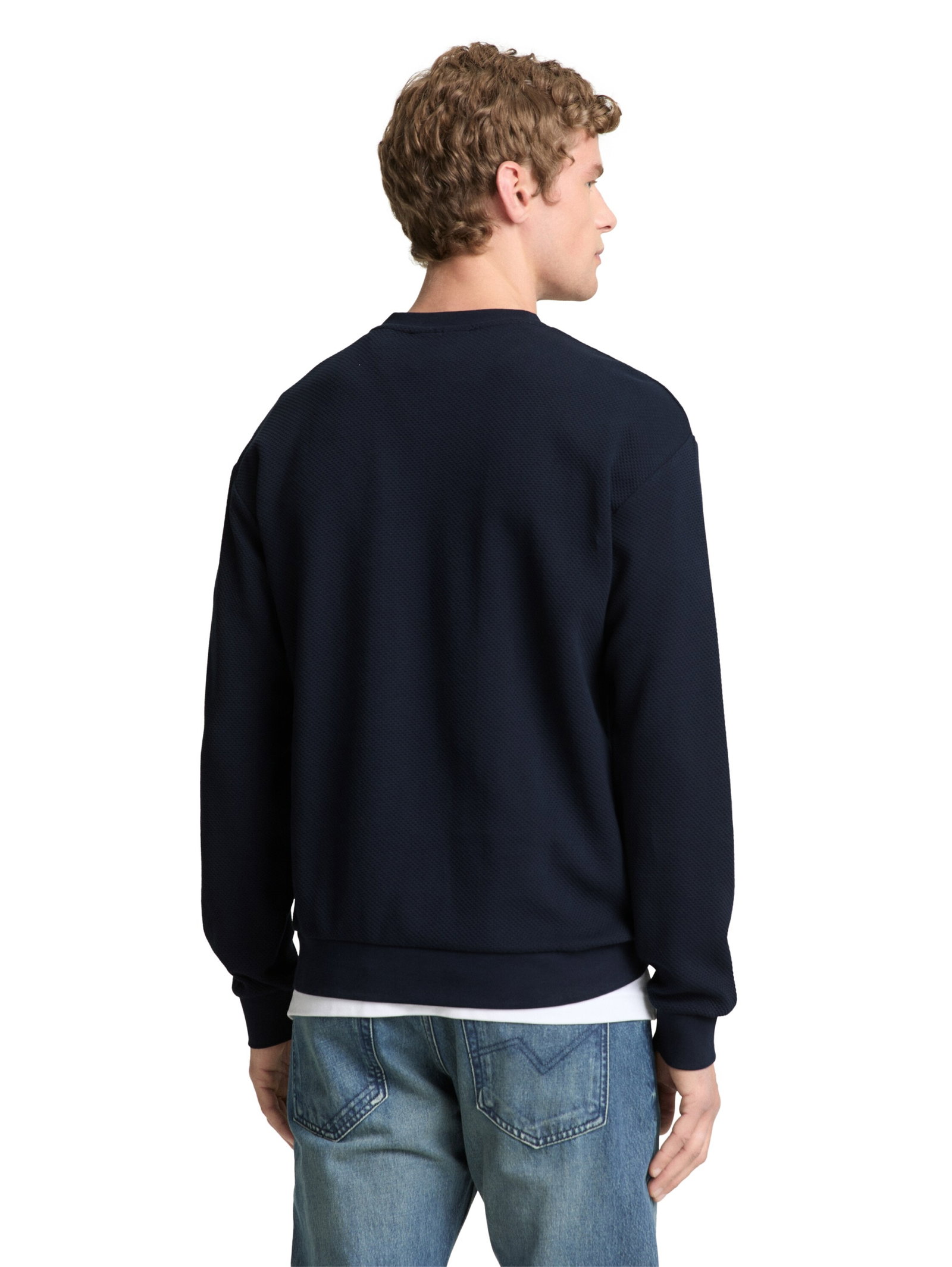 structured crew neck, sky captain blue #10