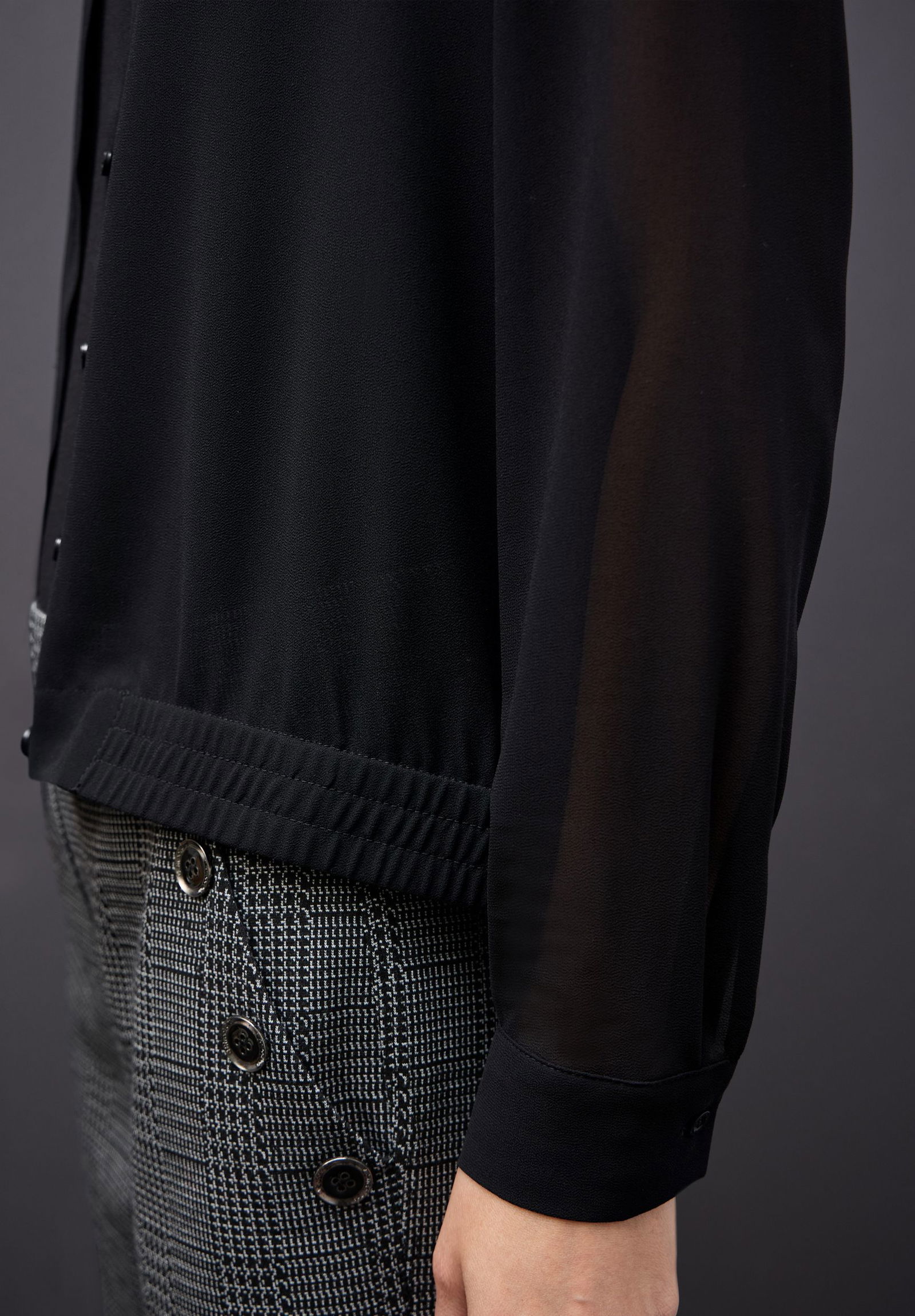 | Chiffon buttoned shirtcollar b, Black | 42 | black