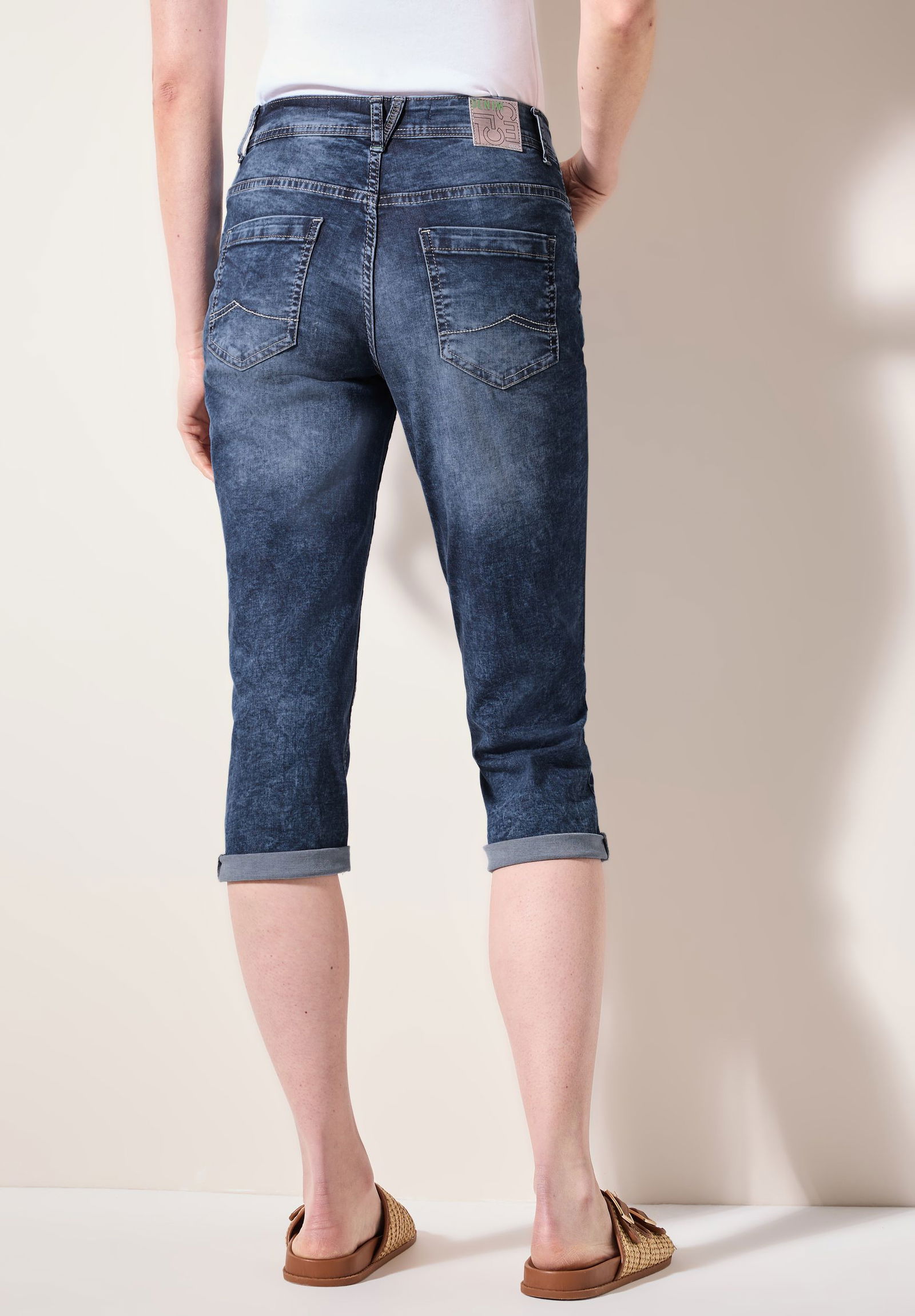 CECIL |  CECIL Jeansshorts  | mid blue used wash