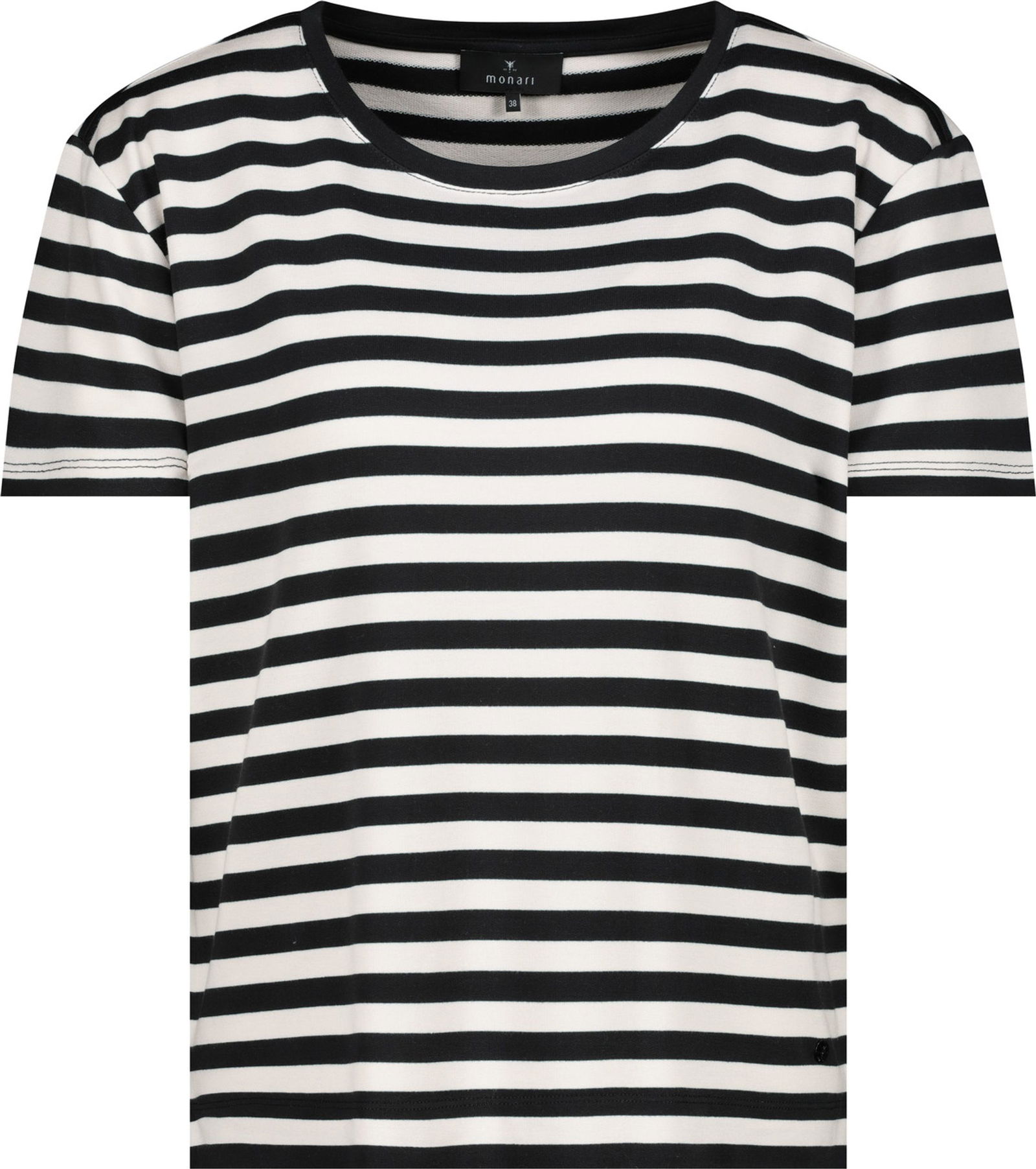 Monari |  T-Shirt, schwarz Ringel | 38 | schwarz ringel