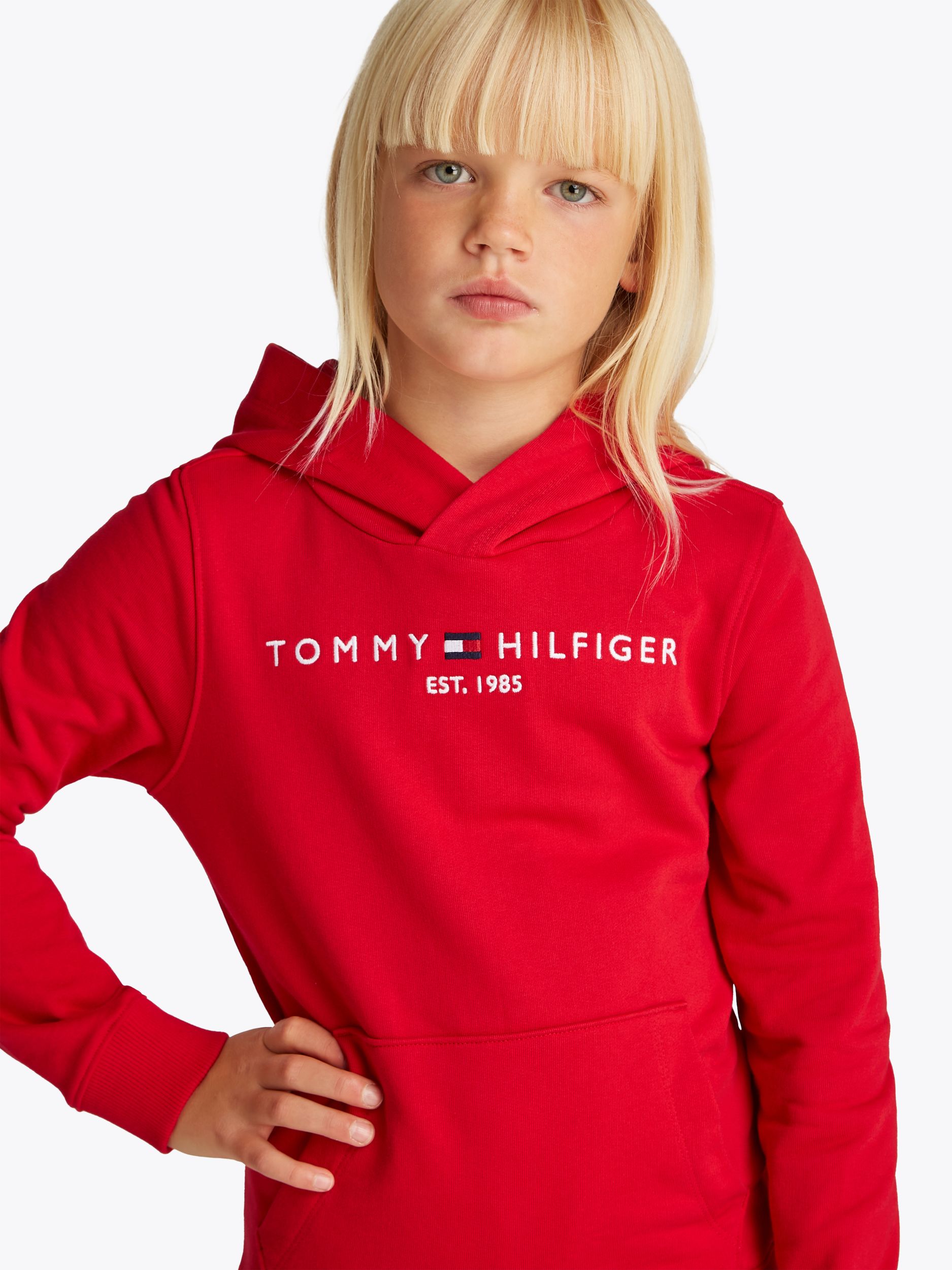 Tommy Hilfiger |  U CORP LOGO ESS HOODIE | 140 | primary red