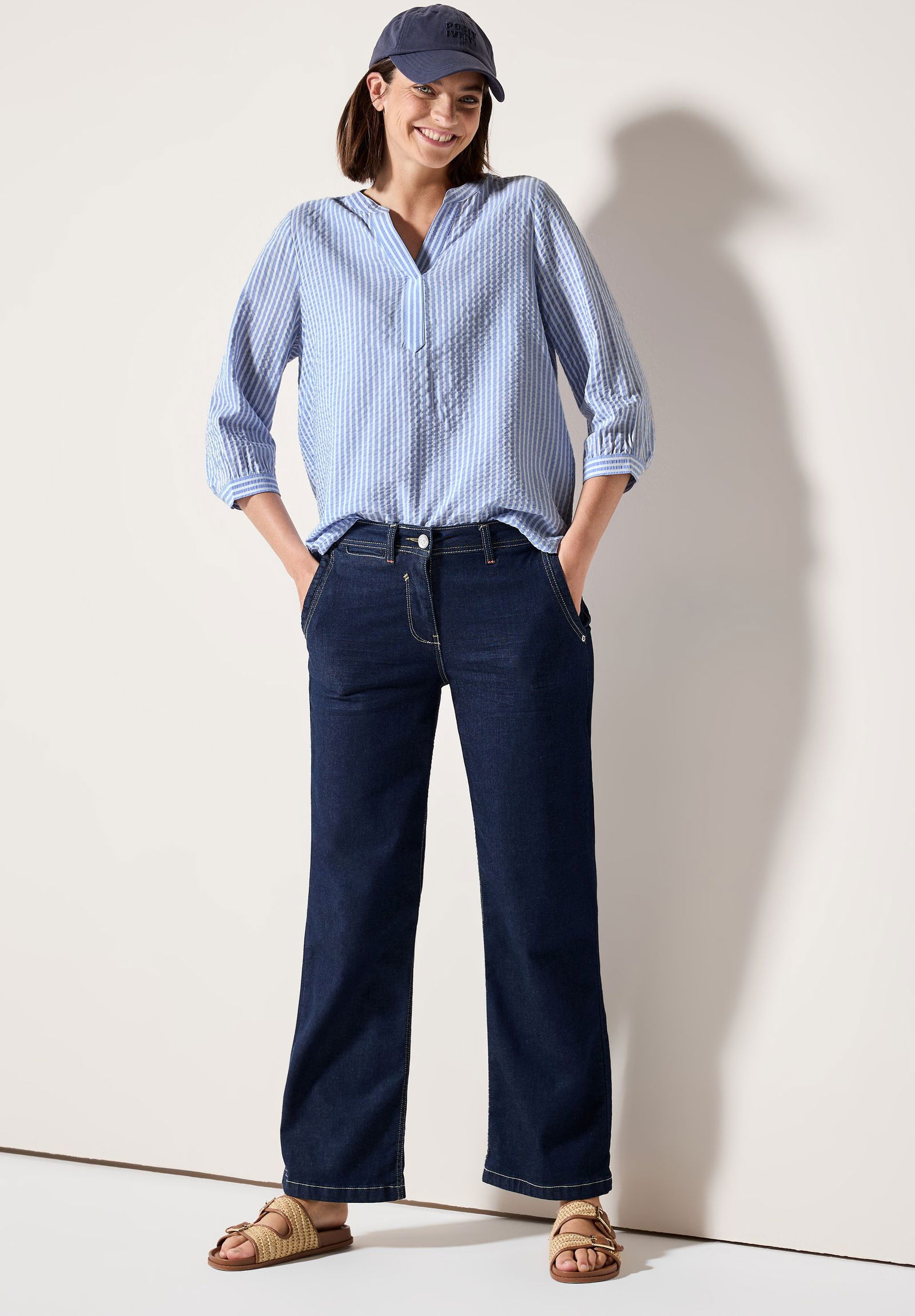 CECIL | CECIL Druckbluse | M | blouse blue