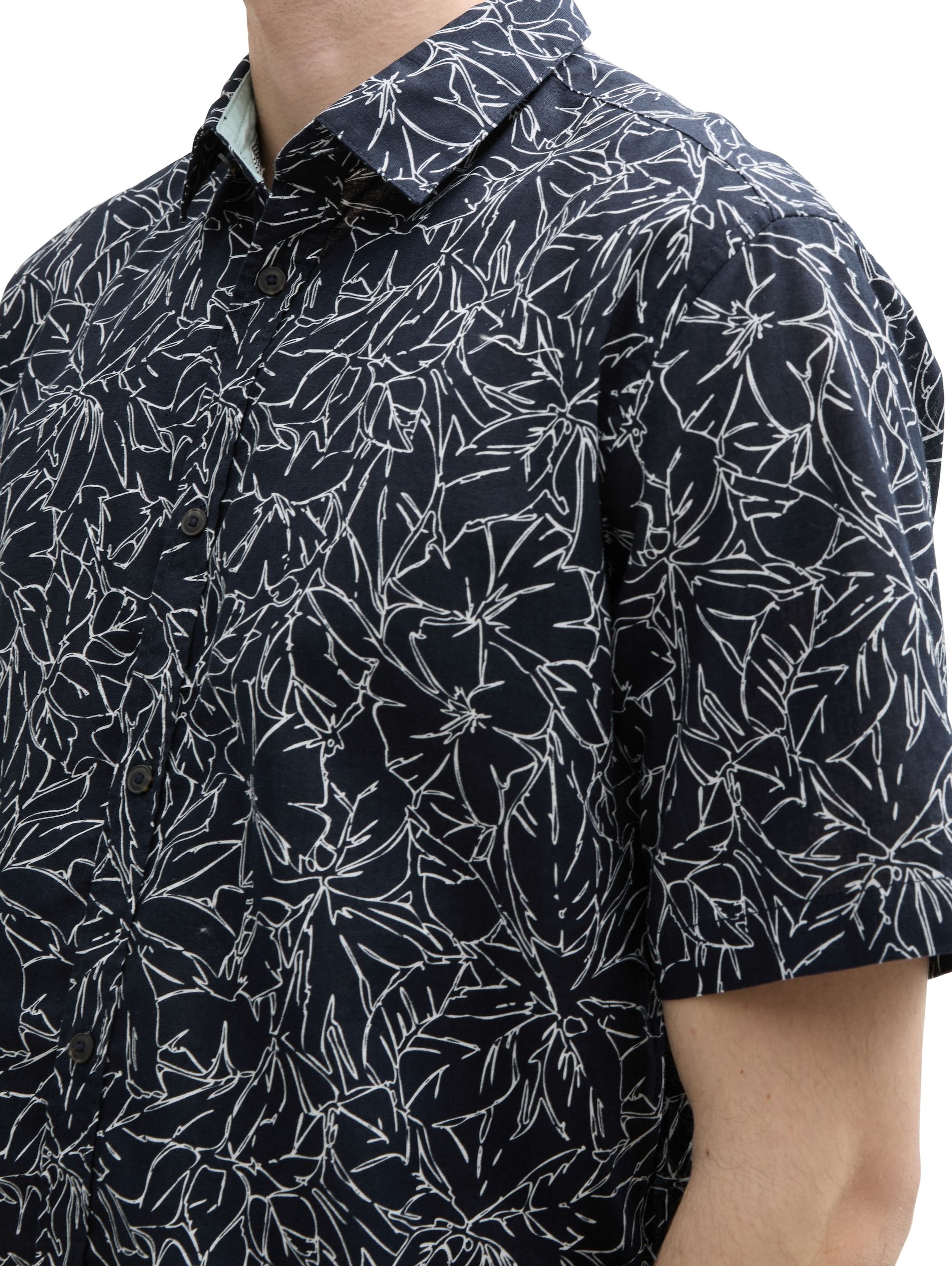 Tom Tailor |  Tom Tailor Hemd Slim Fit  | XL | navy outline flower design