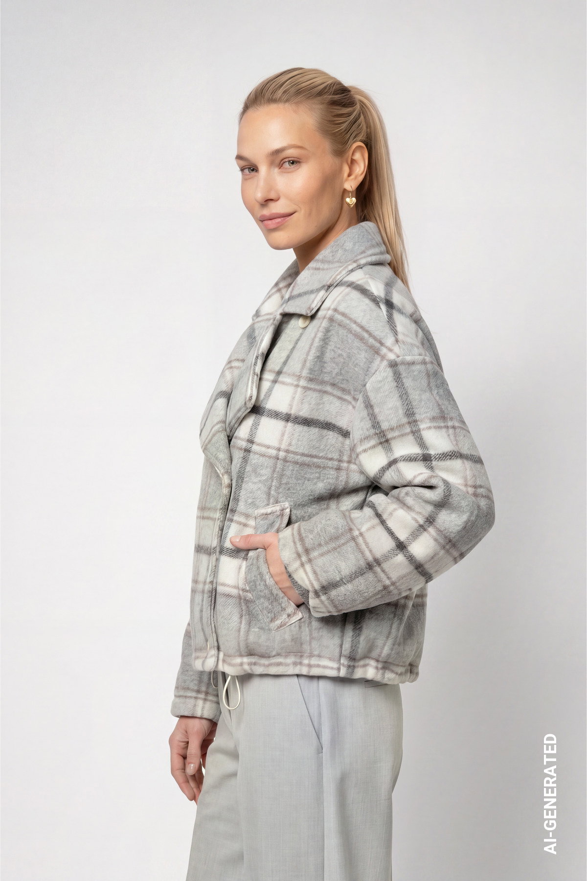 Jacke, light grey gemustert #3